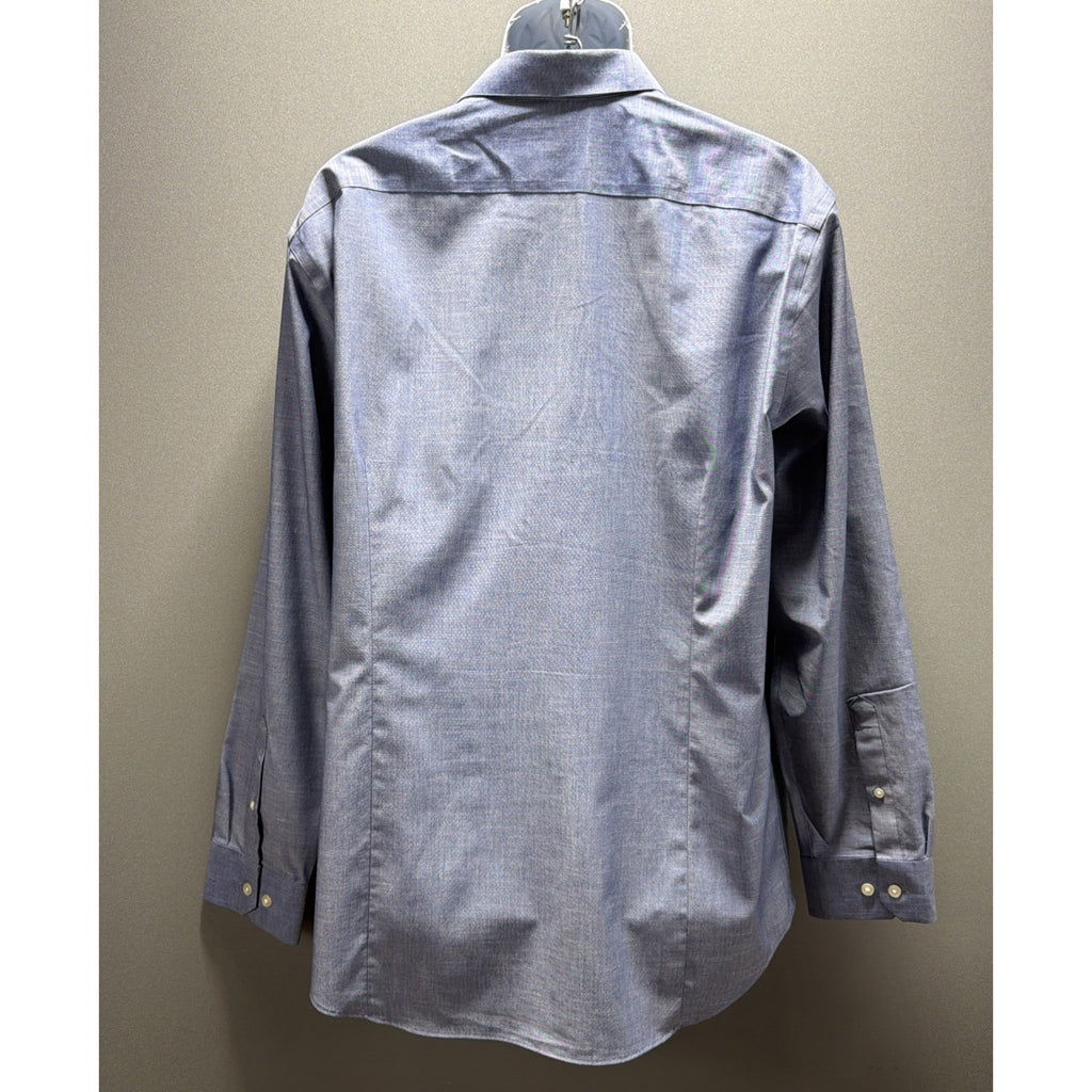 Banana Republic Men Size XL Solid Blue Non Iron Slim Long Sleeve Chambray Shirt
