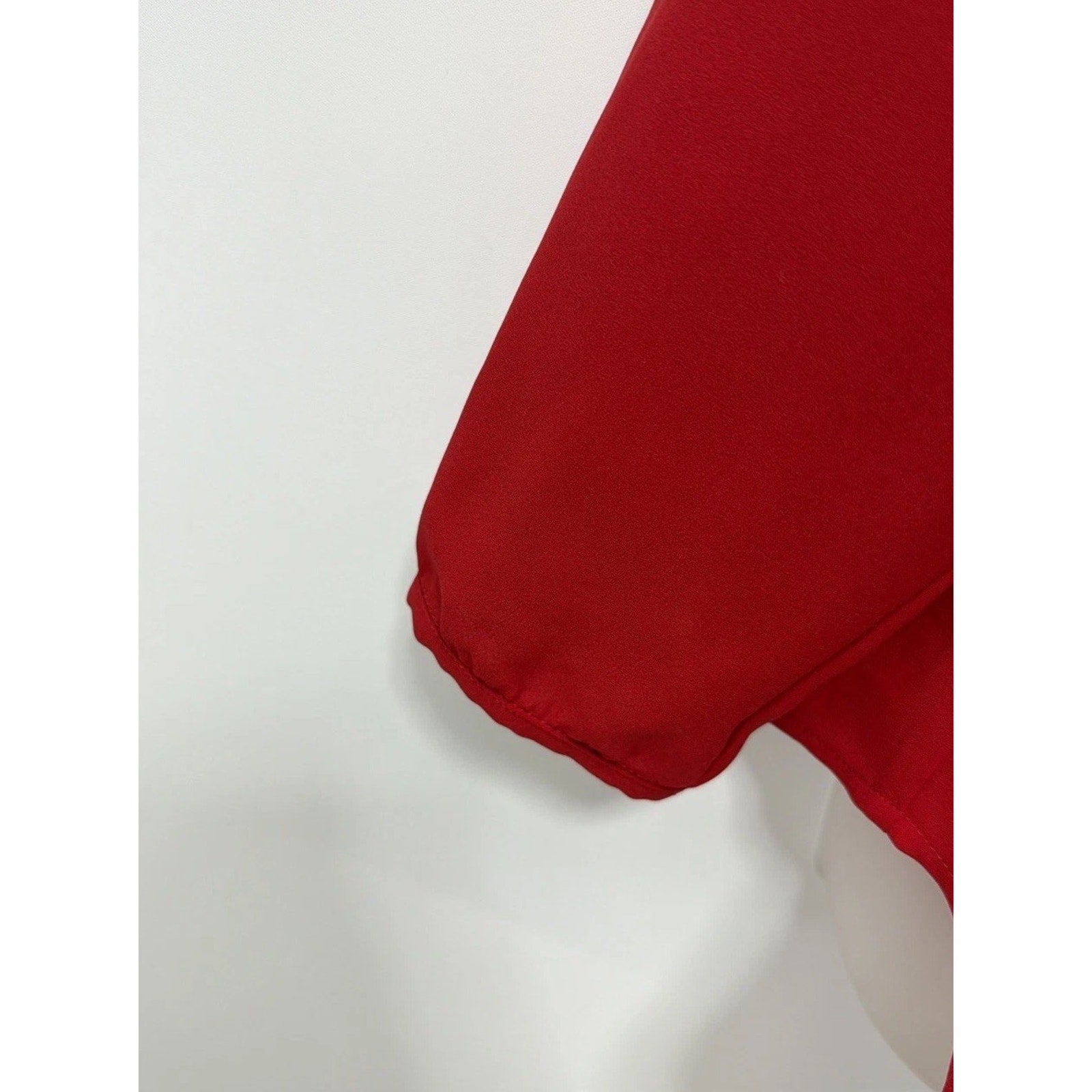 LAUREN RALPH LAUREN red polyester blouse long sleeve size L