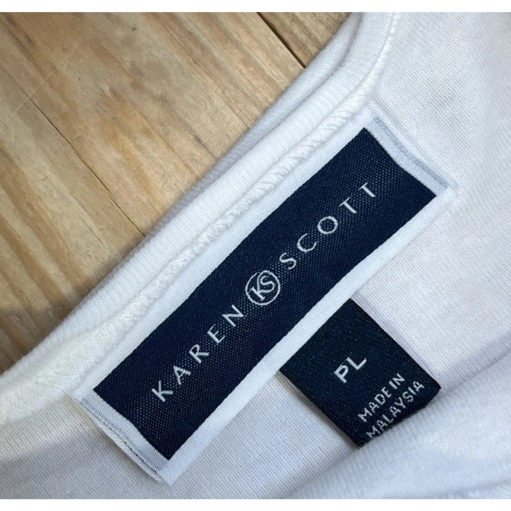 Karen Scott Women's White Sleeveless Ribbed Tank Top Size PL