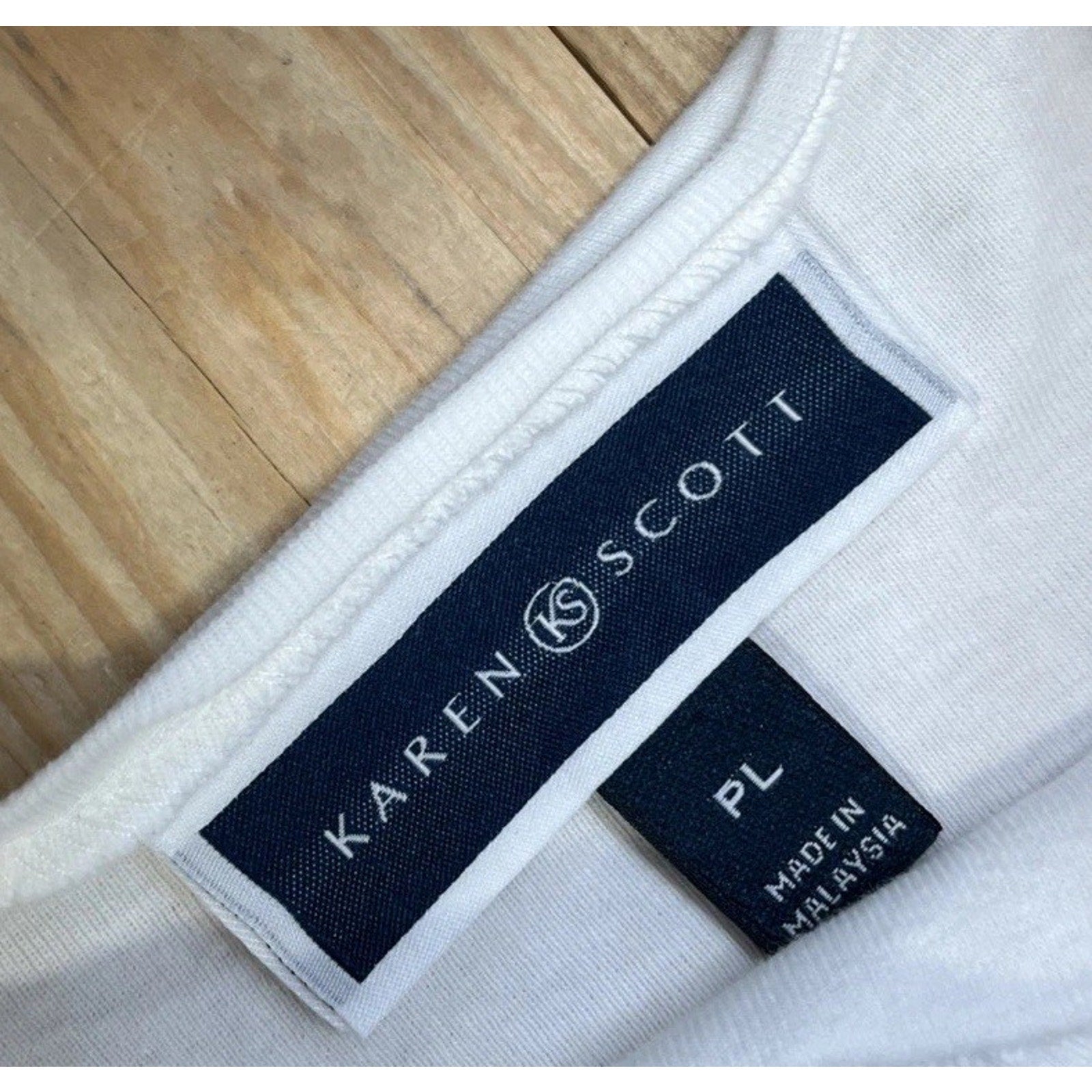 Karen Scott Women's White Sleeveless Ribbed Tank Top Size PL