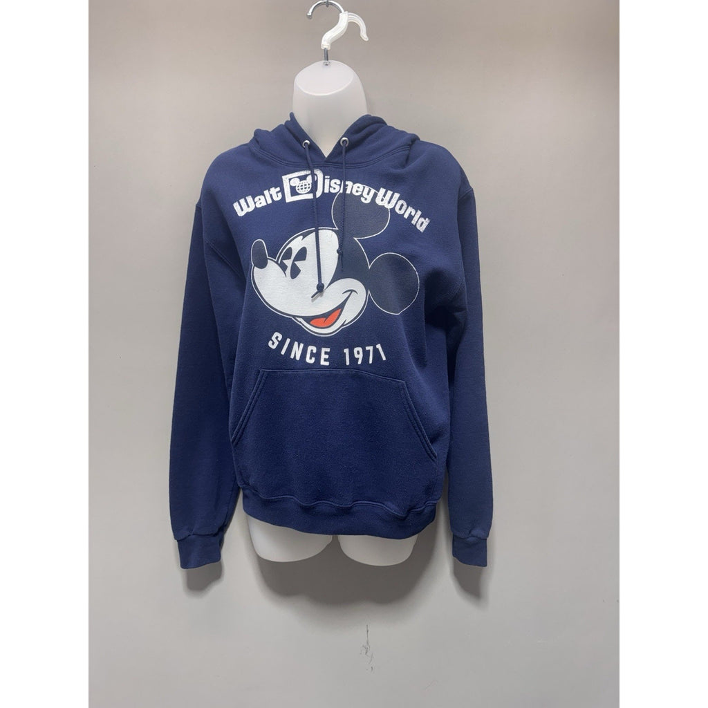Disney Parks Walt Disney World Mickey Mouse Hoodie Since 1971 Blue Pullover S