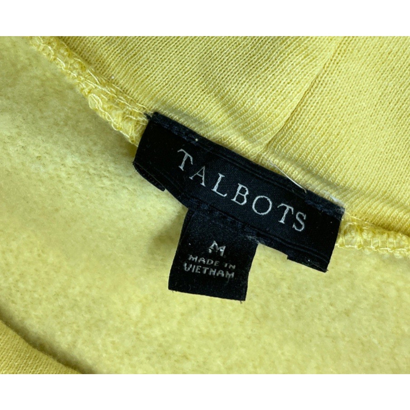 Talbots Pullover Sweatshirt Cowl Neck Yellow Buttons Long Sleeve Size M