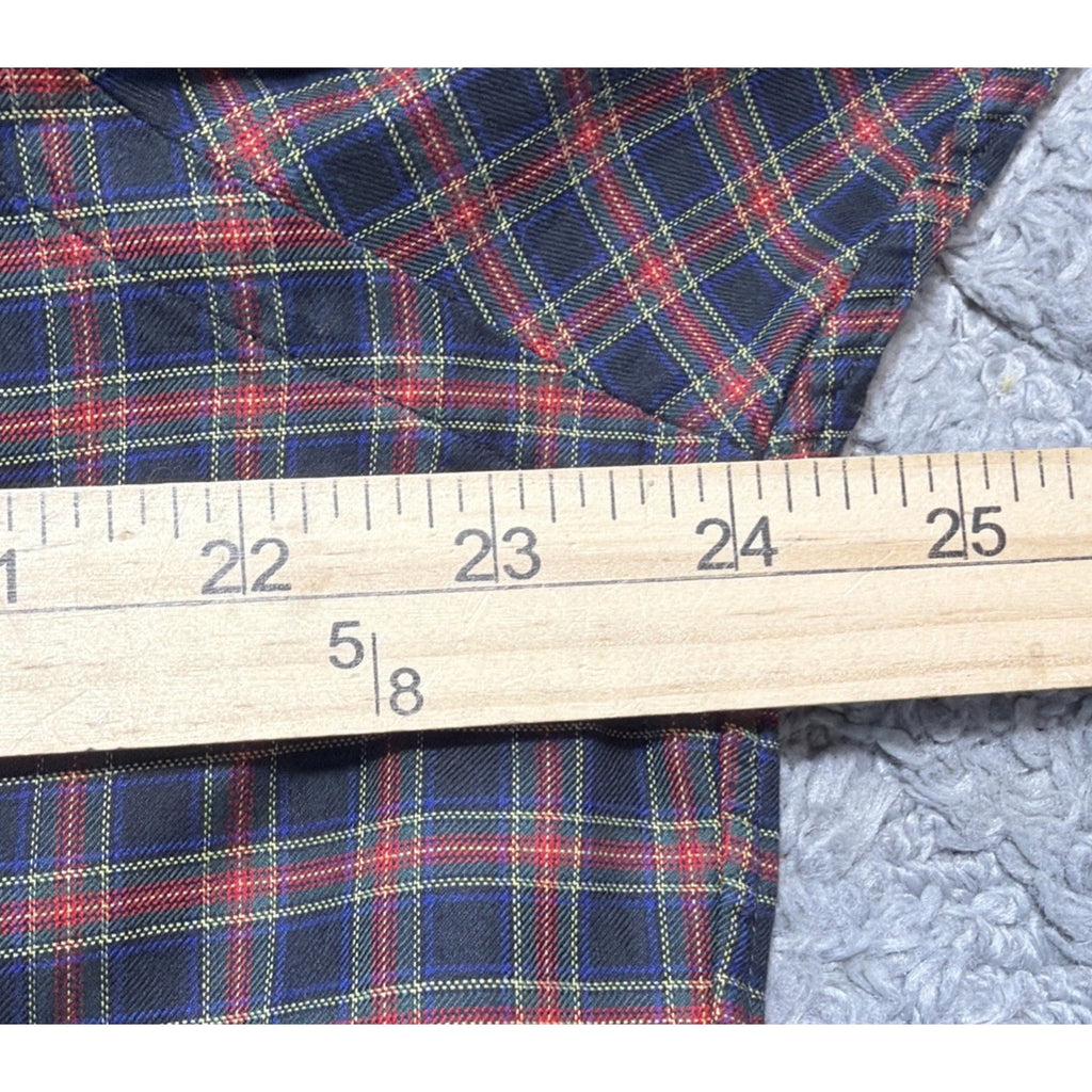 Ralph Lauren Mens L Mint Condition 120s Twill Plaid Button Down Shirt Red Blue