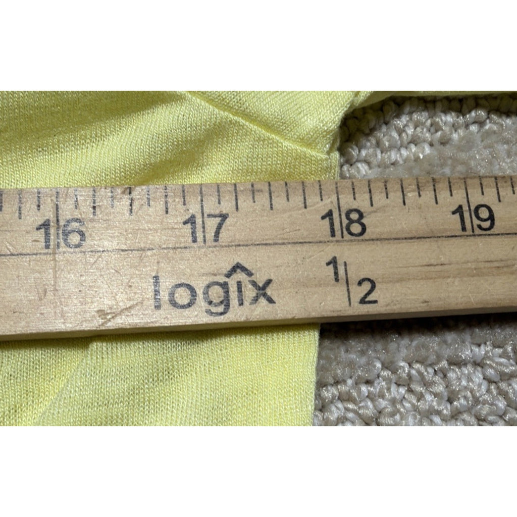 Athleta Breezy Scoop V-Neck Tee T-Shirt S Yellow Soft Short Sleeve Long NWOT