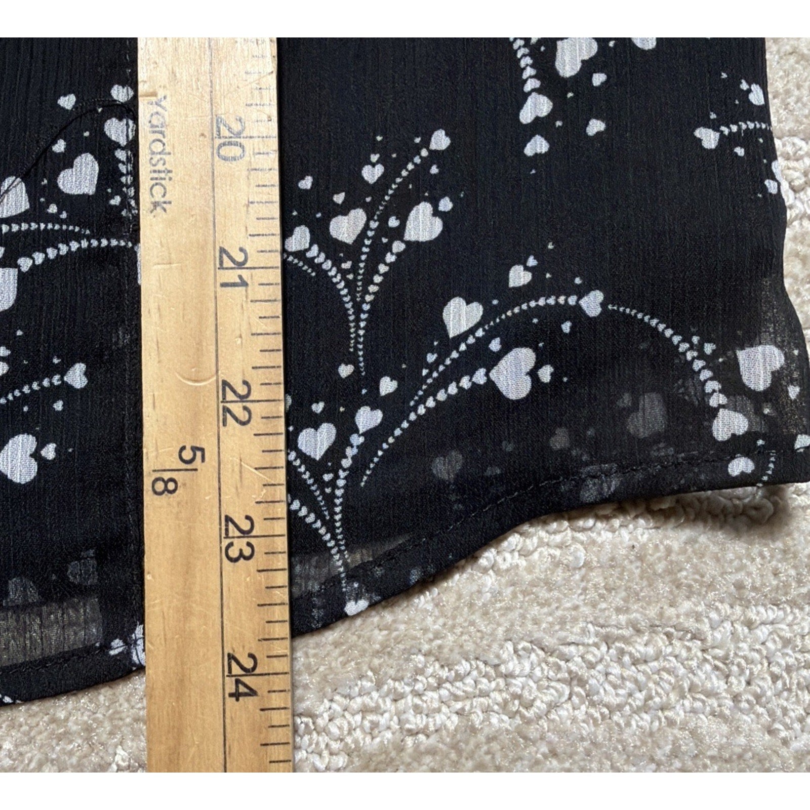 Ann Taylor Loft Blouse Womens Small Lined Long Sleeve Black Floral Ruffle BOHO