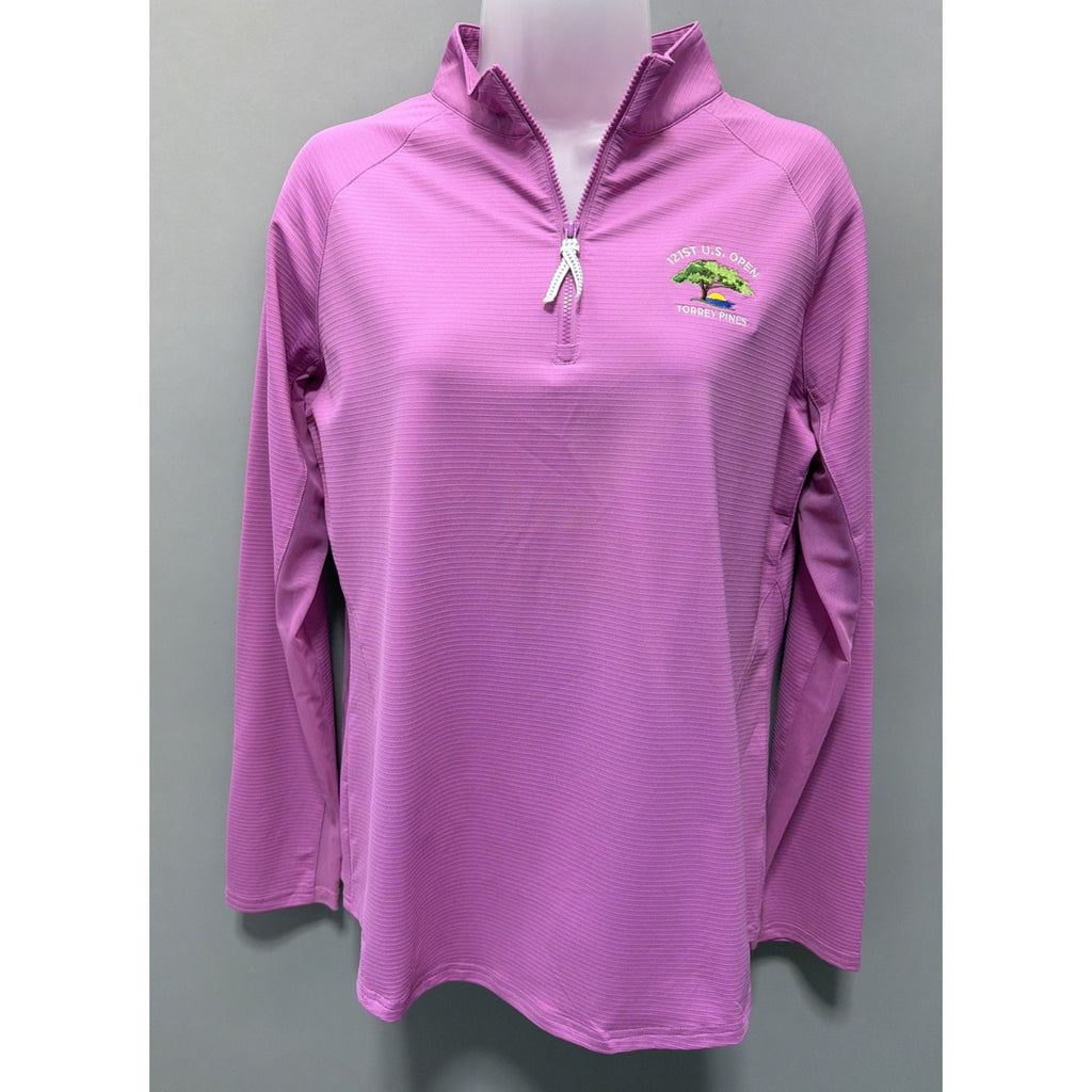 BETTE & COURT Golf Torrey Pines 121st U.S. Open 1/4 Zip Womens Top L Pink Excell