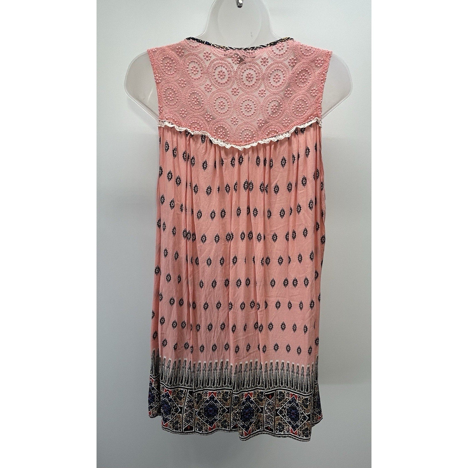 Weekend Suzanne Betro Womens Top LargeBoho Tunic Floral Paisley Sleeveless