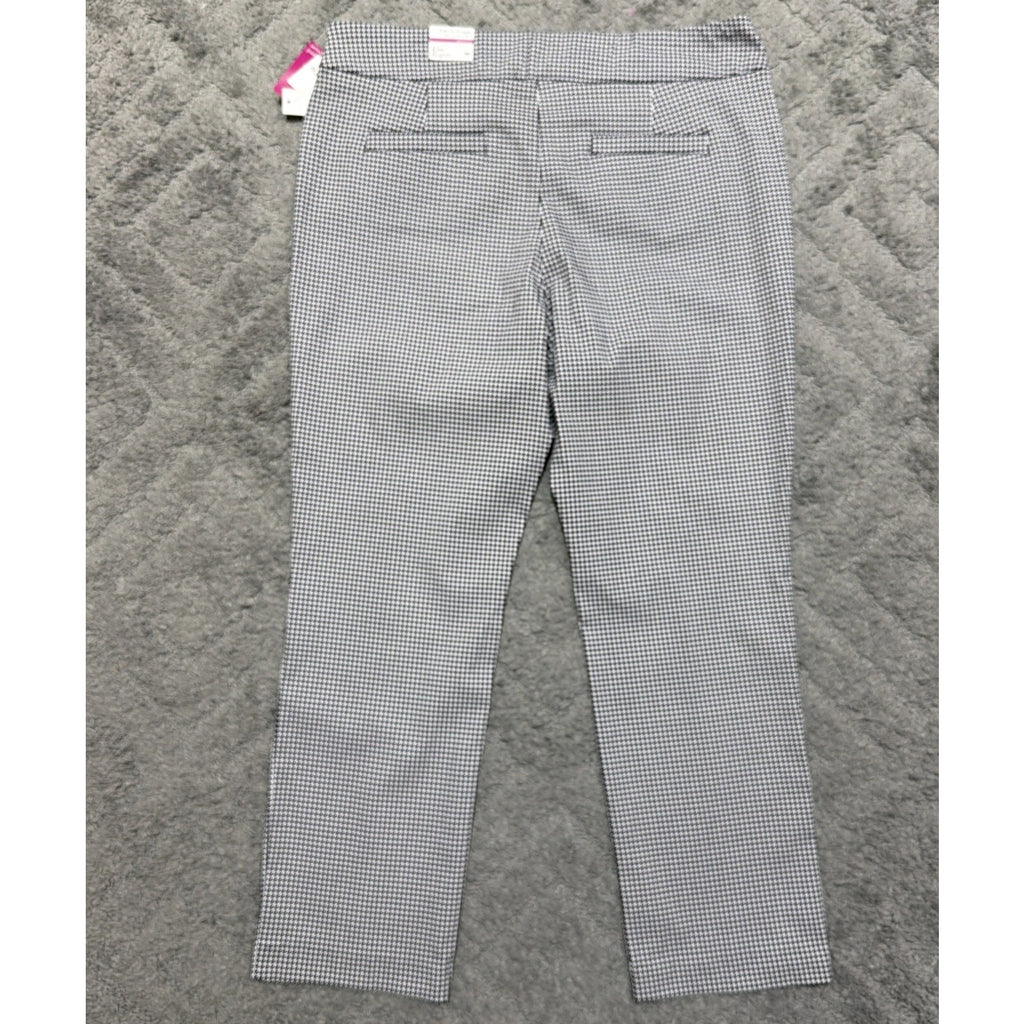 Kin Rogers Houndstooth Tummy Control Pull On Straight Dress Pants Size 16 S NWT