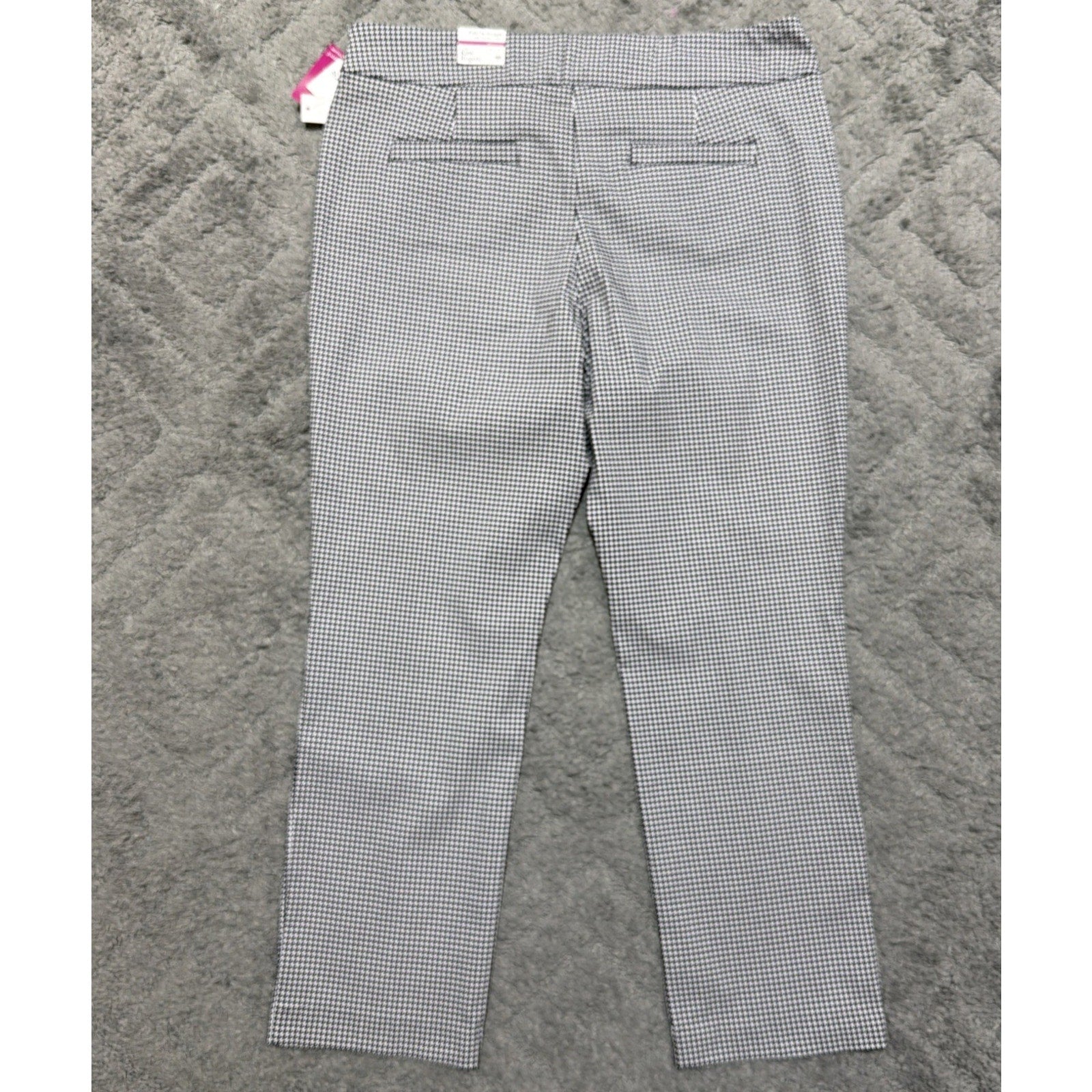 Kin Rogers Houndstooth Tummy Control Pull On Straight Dress Pants Size 16 S NWT