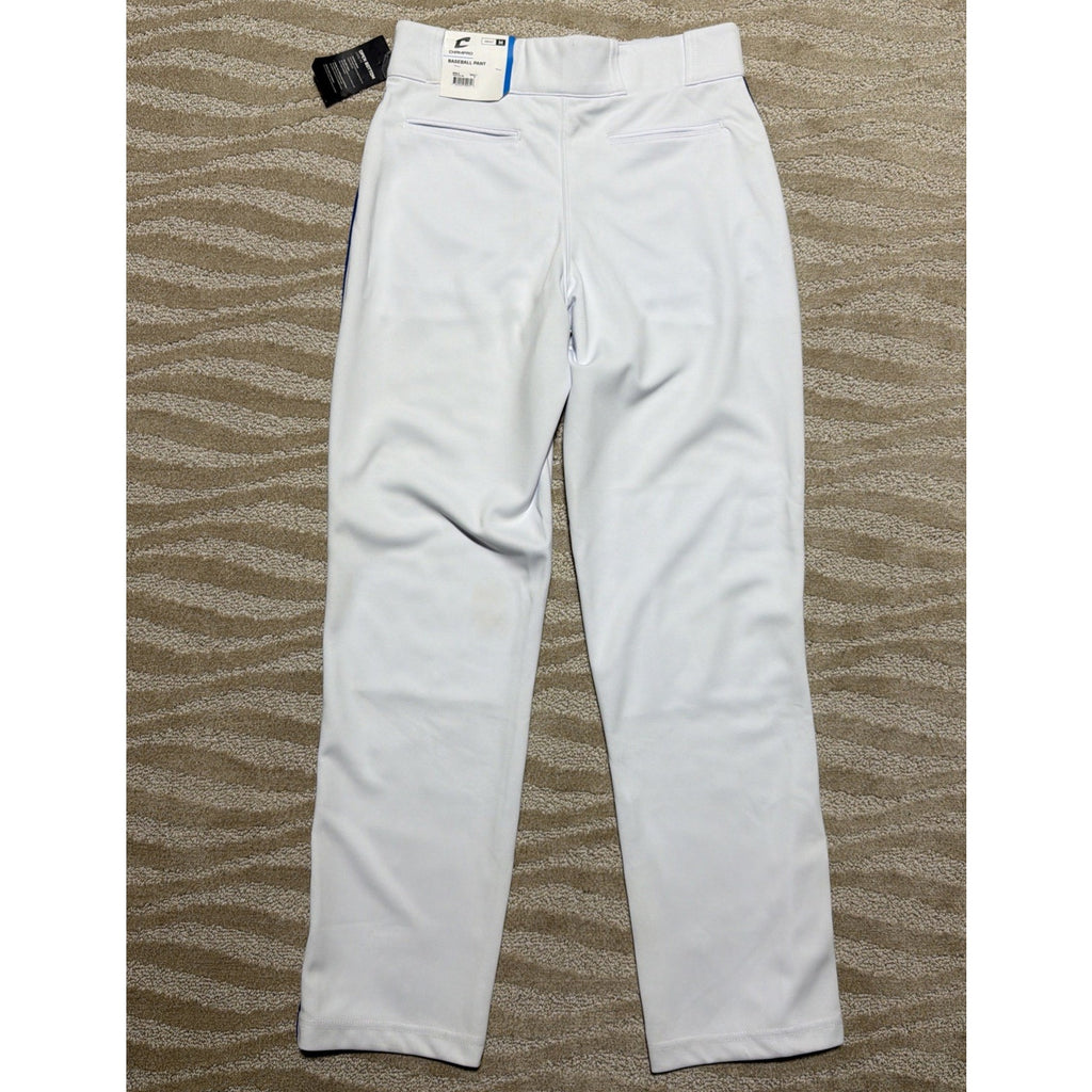 Champro Adult White Royal Blue Open Bottom Loose Fit Baseball Pants Size M NWT