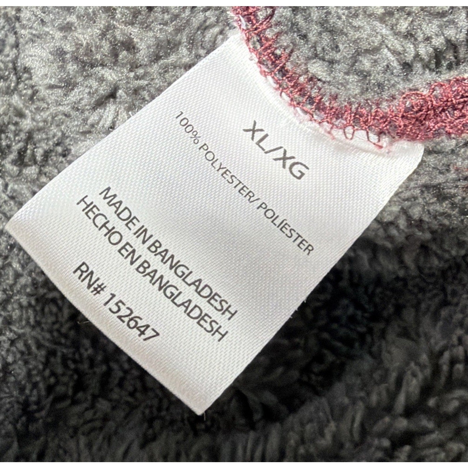 London Fog Quarter Zip Sherpa-Lined Pullover Men's Size XL Sweater Burgundy