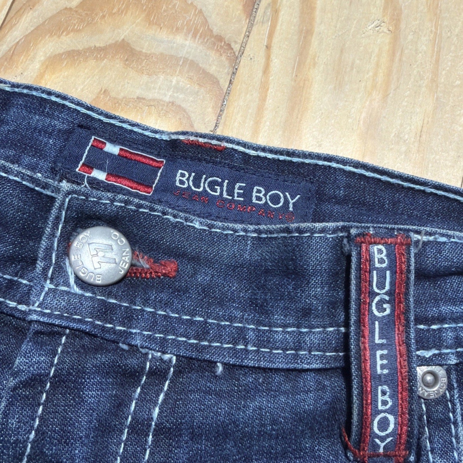 Vintage Bugle Boy Shorts Mens 36 Blue Denim Jorts Baggy Grunge Skater 90s Y2K