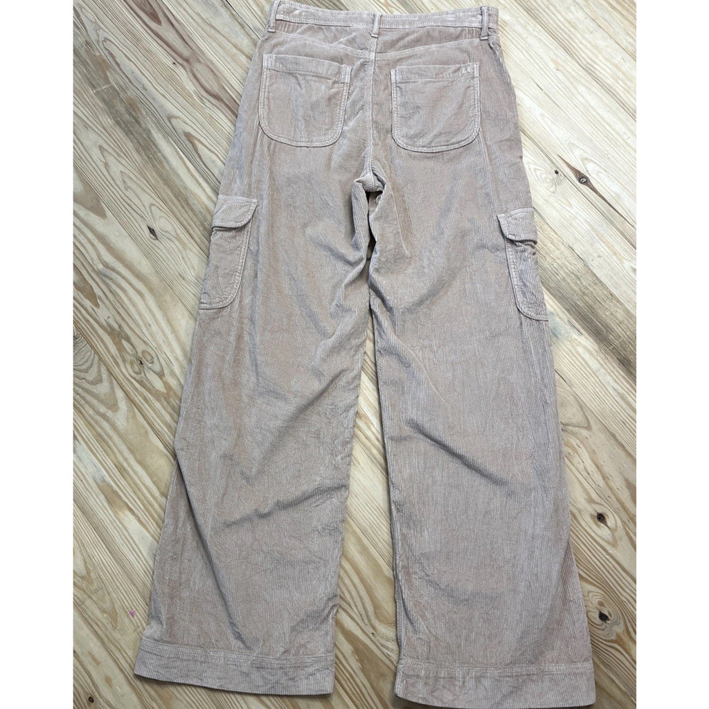 American Eagle Super High Rise Baggy Wide Leg Corduroy Cargo Pants 12