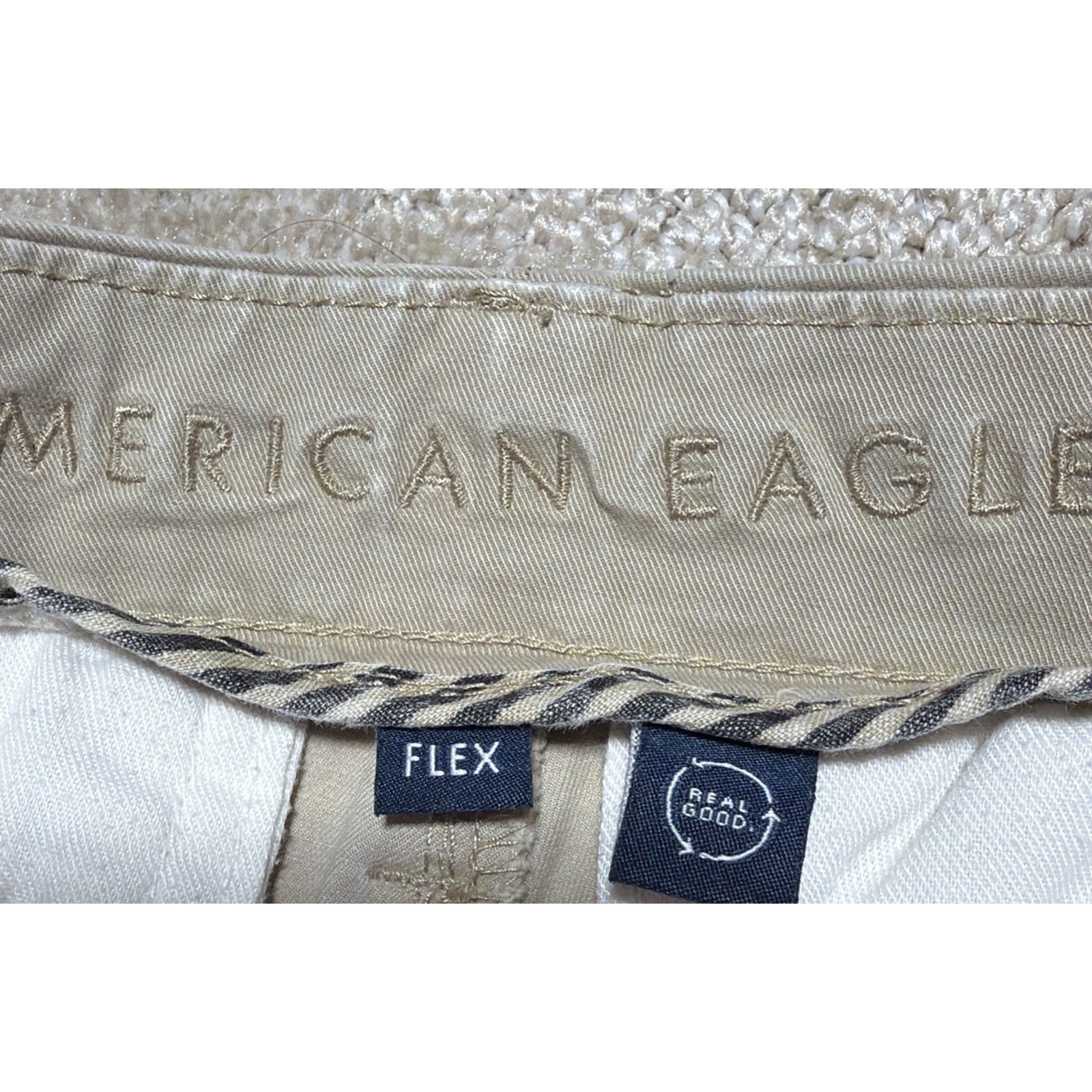 American Eagle Flex Original Straight Chino Pants Mens 28x30 Khaki Stretch