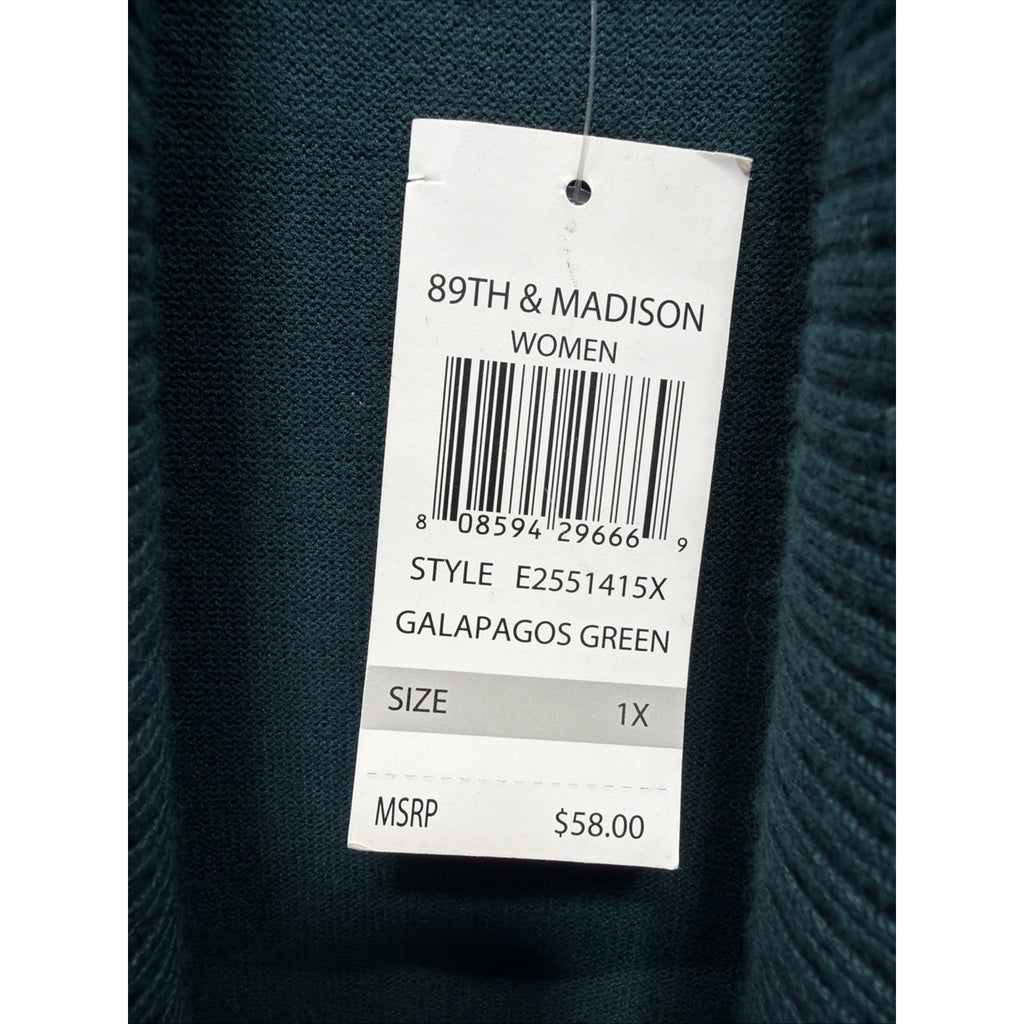 89th & Madison Women’s Plus 1X Open Cardigan Sweater NWT