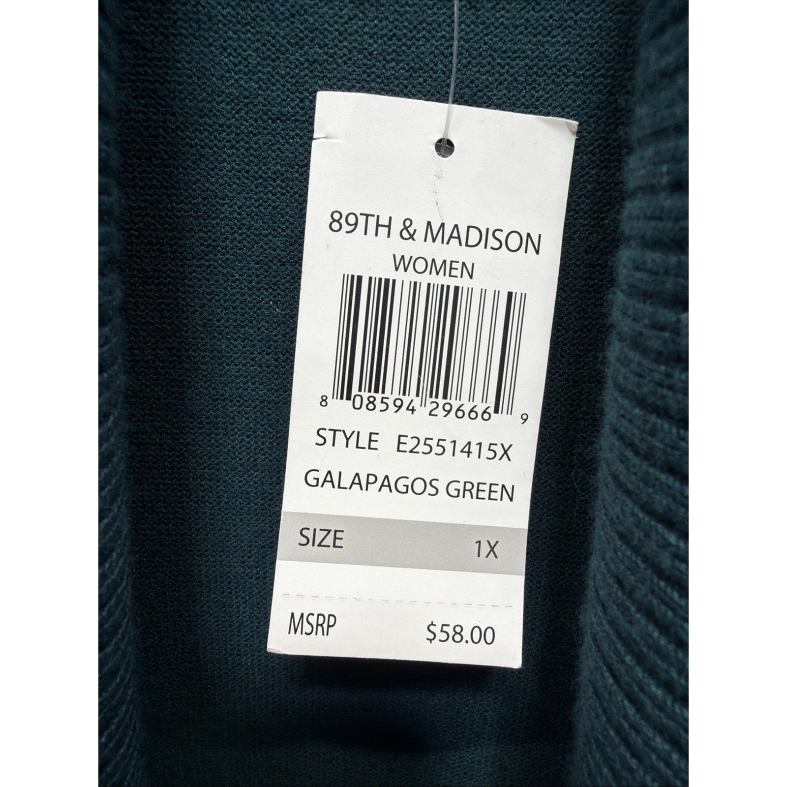 89th & Madison Women’s Plus 1X Open Cardigan Sweater NWT