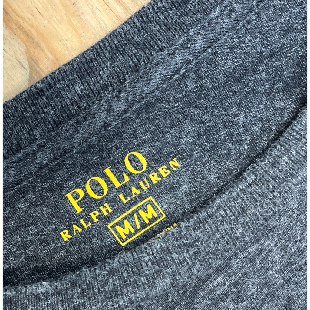 Polo Ralph Lauren Heather Grey Crew Neck Cotton Longsleeve Shirt Men's M