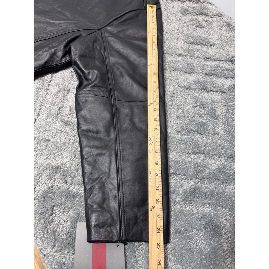 Excelled Black Leather Bomber Jacket Lamb Men’s Size X-Large 0287RM New