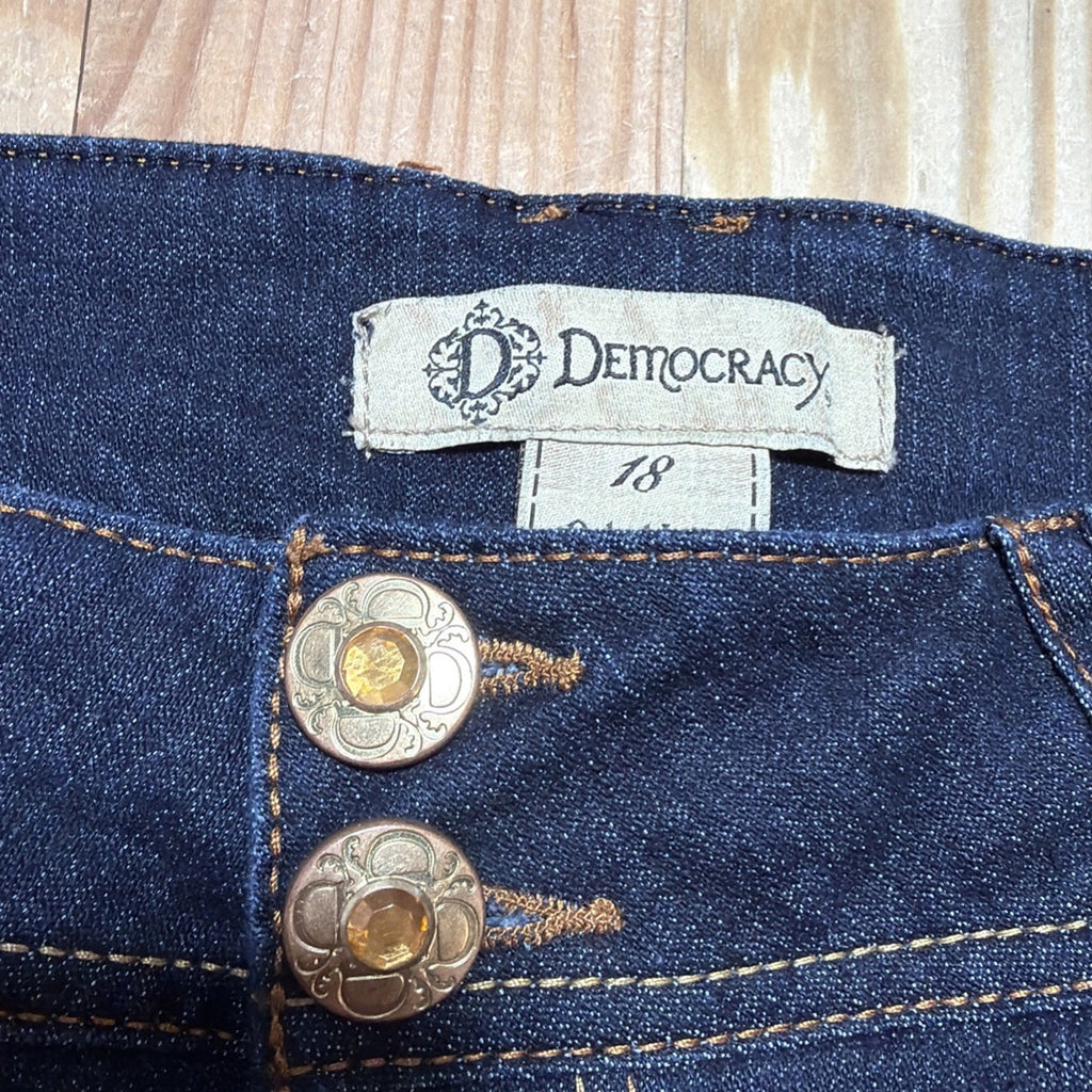 Democracy Rebel Itty Bitty Boot Jeans Women’s 18 Dark Wash Stretch Bootcut