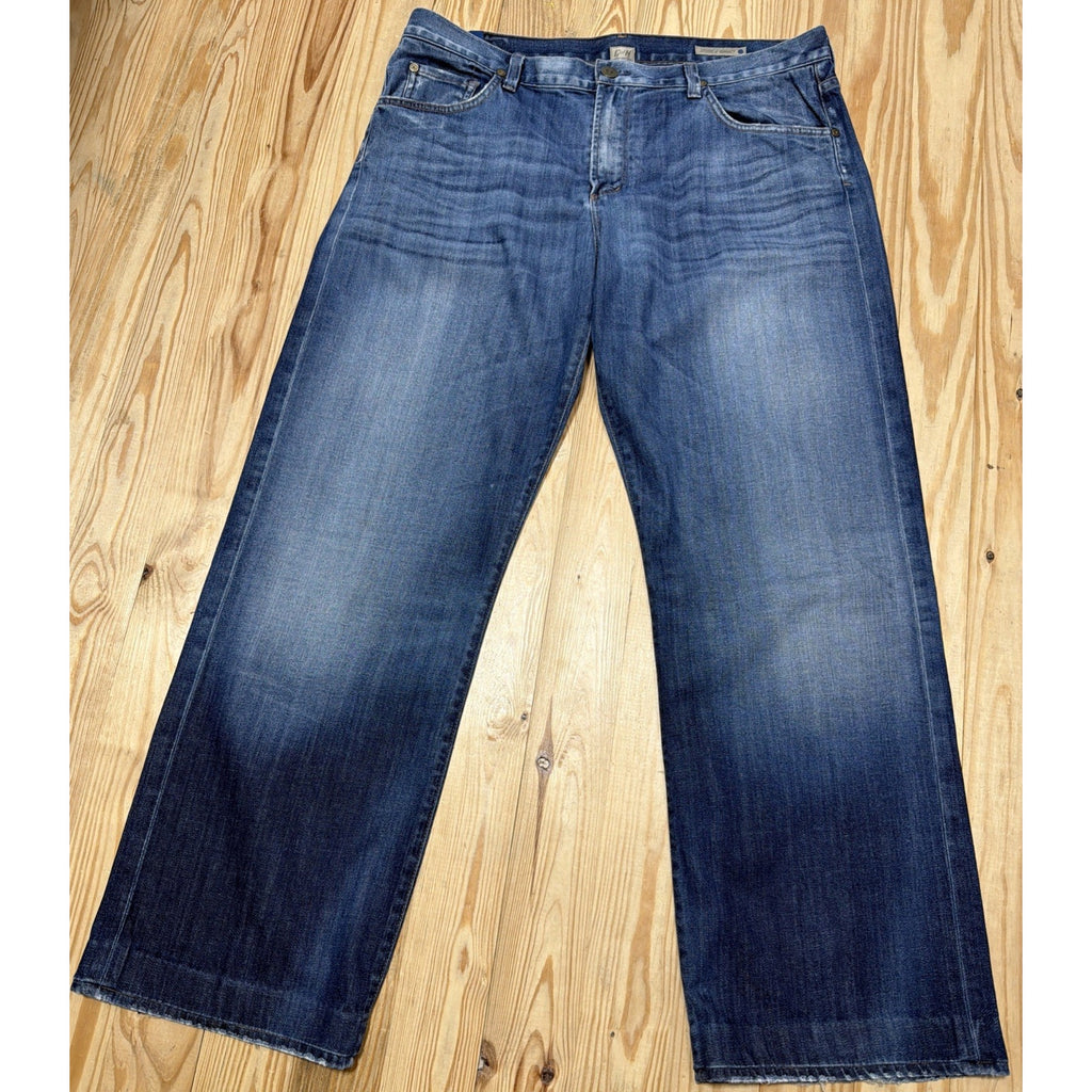Citizens Of Humanity Evans Jeans Mens Relax Straight Blue 38x32 Hemmed