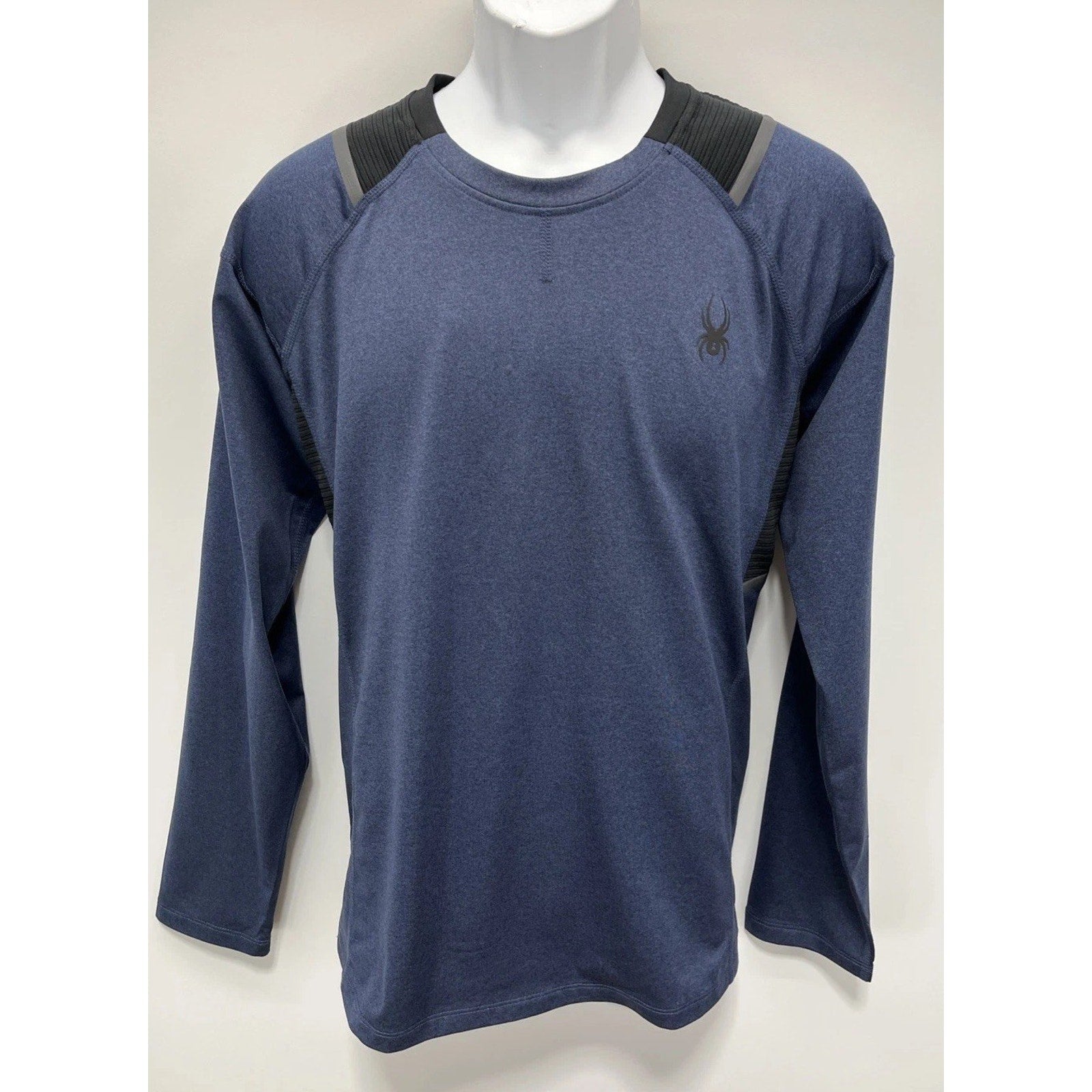 Spyder Active Shirt Men's Medium Black Blue ProWeb Activewear Long Sleeve