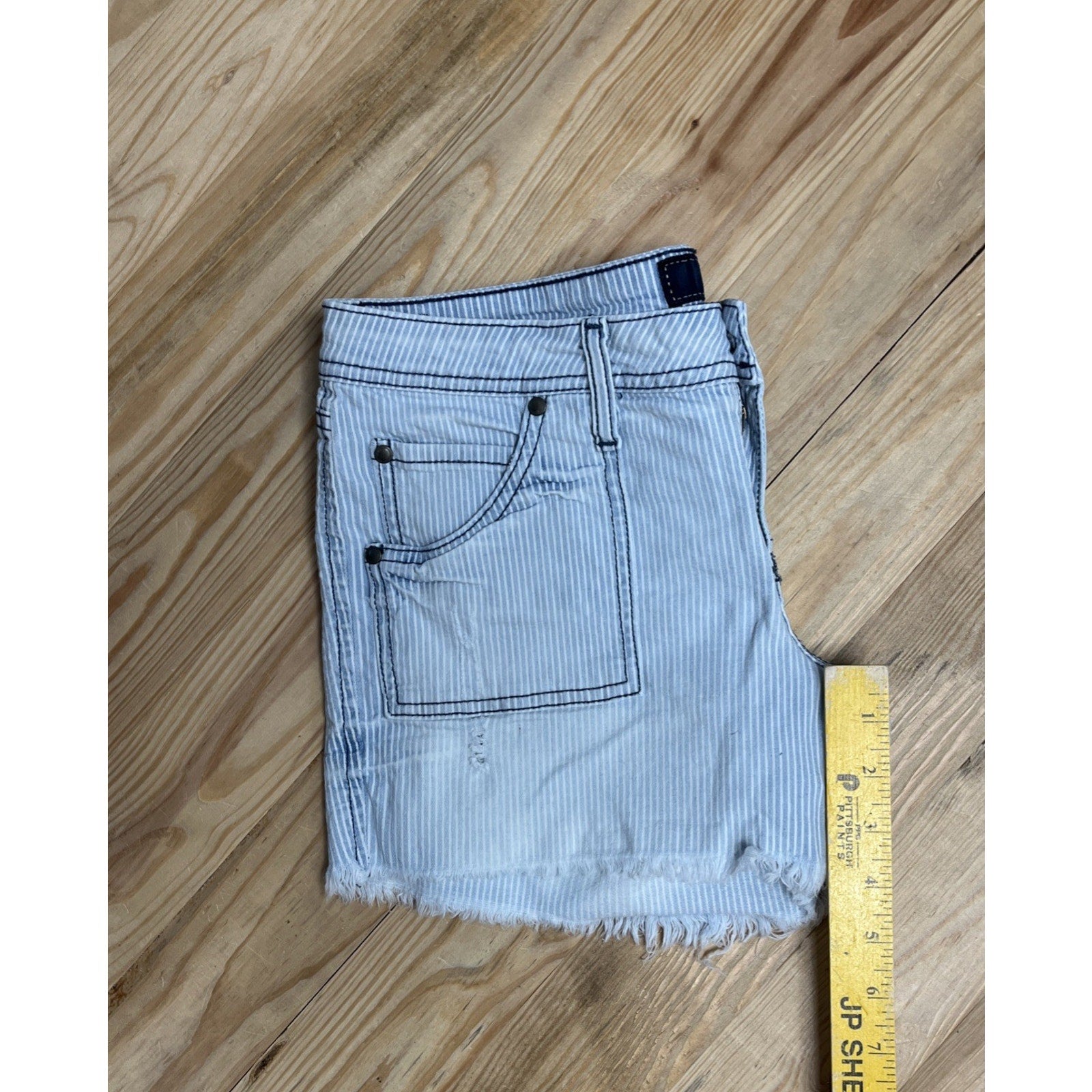 Jessica Simpson Denim Cut Off Stripe Shorts Size 30