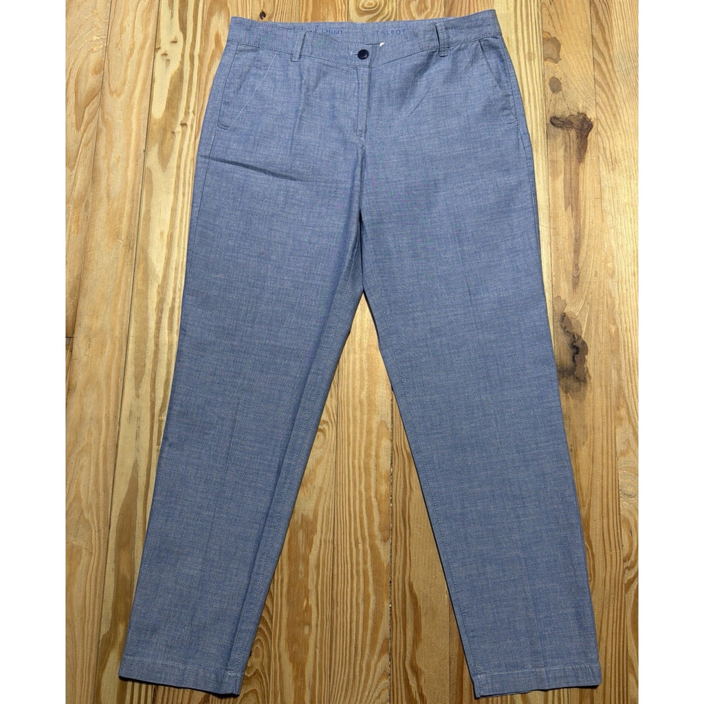 Talbots Pants Womens 10 The Weekend Chino Straight Leg Chambray Blue Cotton