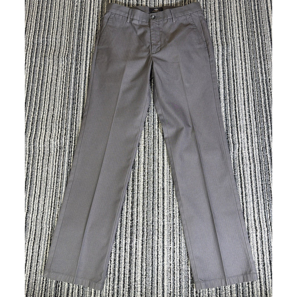 MENS DOCKERS SIGNATURE KHAKI SLIM FIT FLAT FRONT PANTS STRIPED 30x32