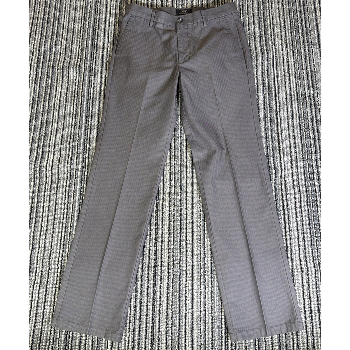 MENS DOCKERS SIGNATURE KHAKI SLIM FIT FLAT FRONT PANTS STRIPED 30x32