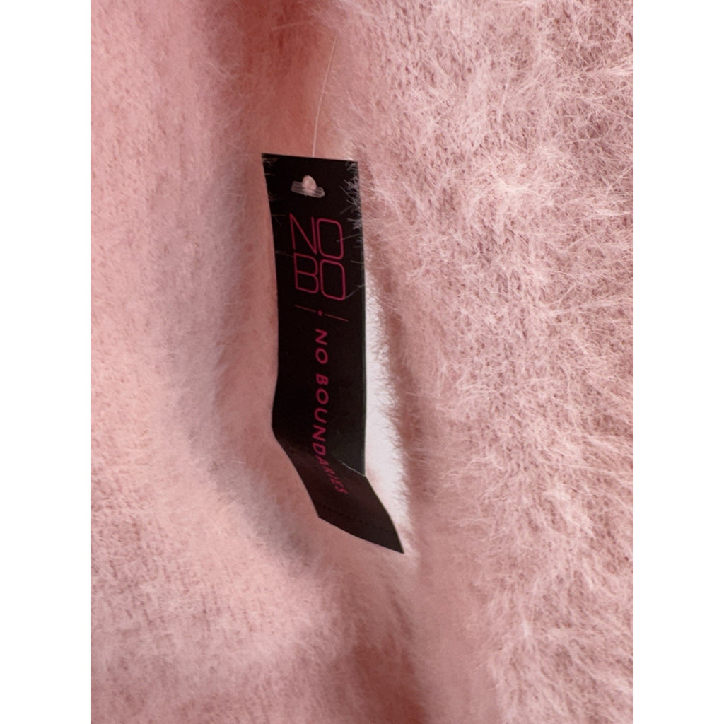 No Boundaries Eyelash Mock Neck Pink Soft Cardigan Sweater Junior Size Small