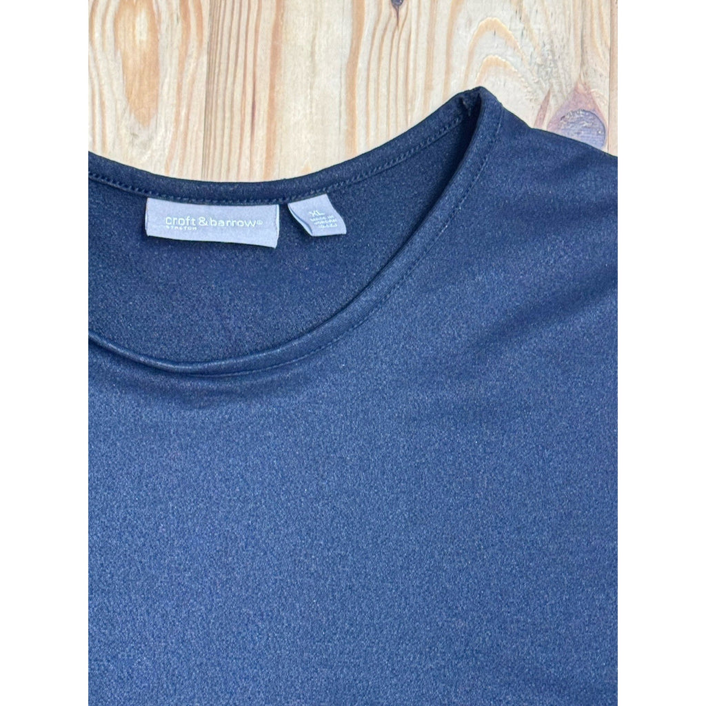 Croft & Barrow T-Shirt Women's X-Large Short Sleeve Black Metallic Crew Neck