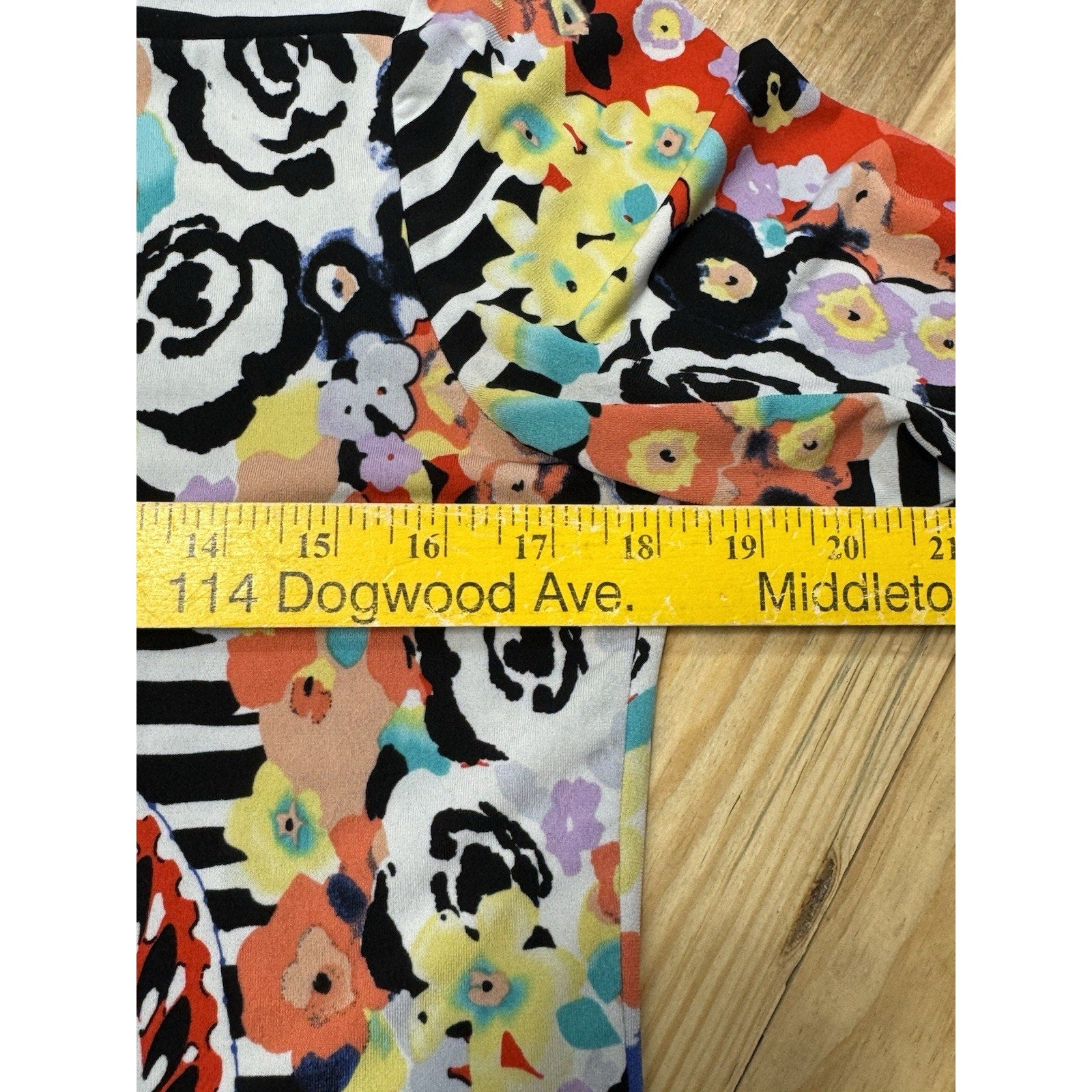 Trulli Floral Striped Top Pullover Colorful Blouse Women’s Size M