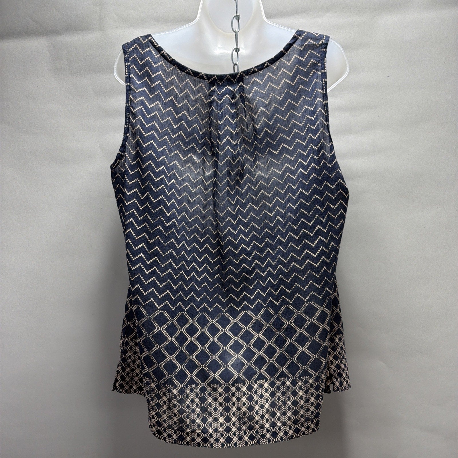 Eddie Bauer Women's Tank Shirt Blue Size L Sleeveless Blouse Top 100% Cotton
