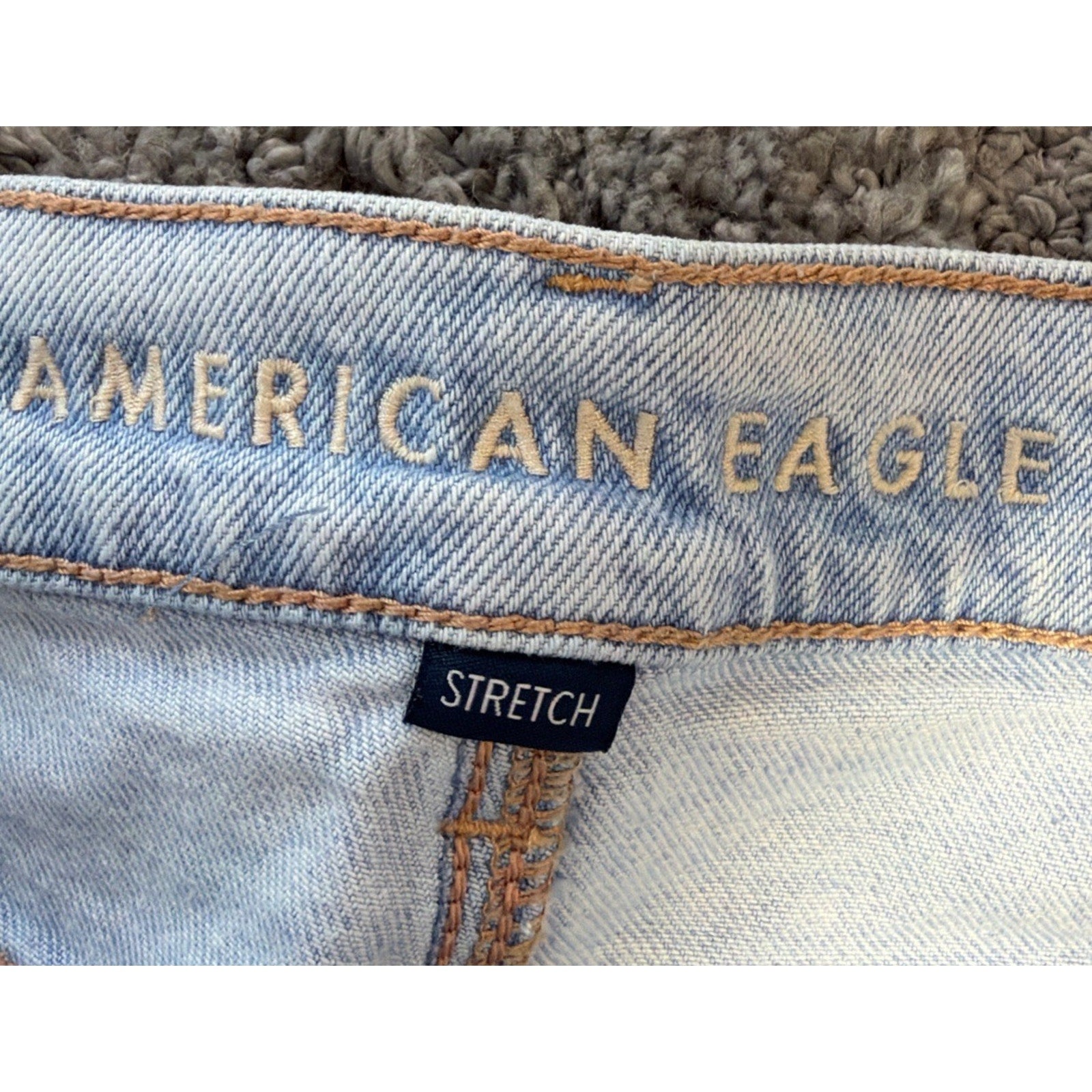 American Eagle Womens Su High Rise Ankle Straight Jeans Sz 4 Distressed Loose
