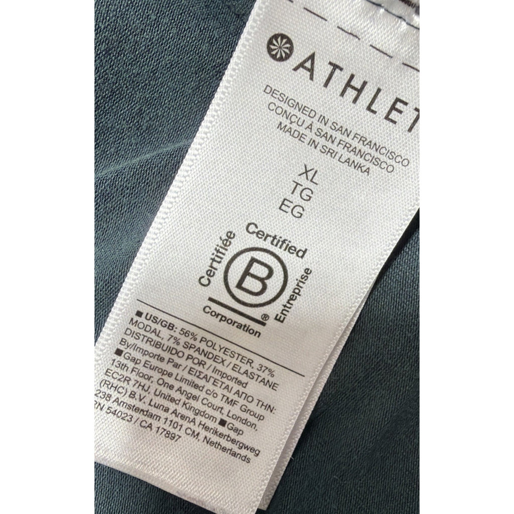 Athleta Long Sleeve Top Womens XL Green Soft Stretch Casual Activewear Run Gym