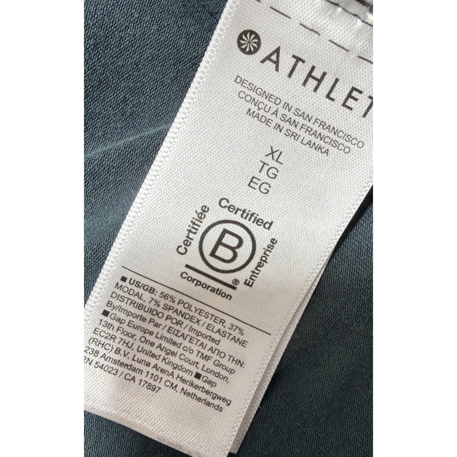 Athleta Long Sleeve Top Womens XL Green Soft Stretch Casual Activewear Run Gym