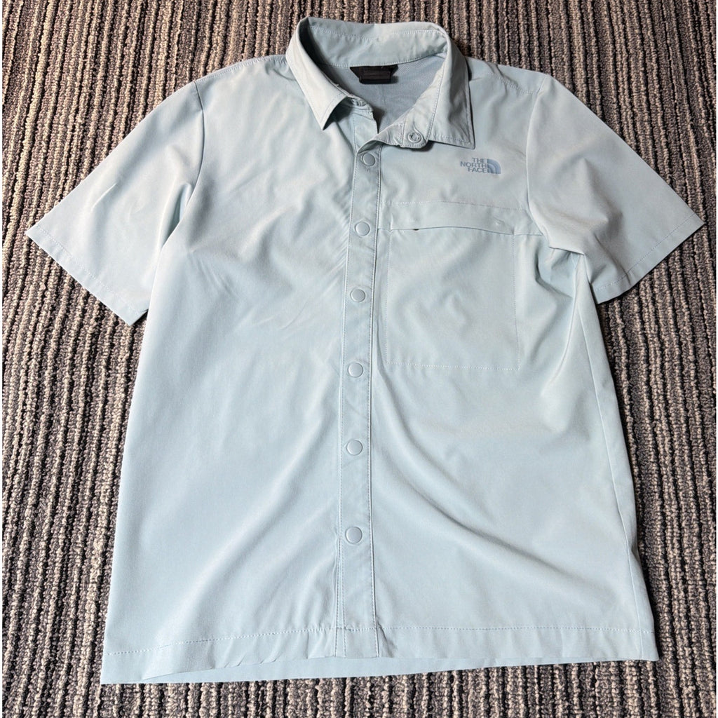 The North Face First Trail Short Sleeve UPf Shirt Blue Stretch Men’s Small