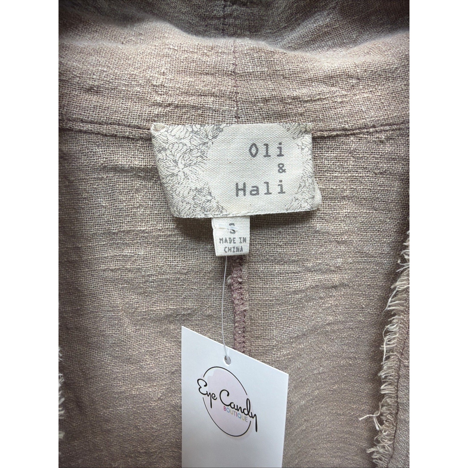 Oli & Hali Womens Ruby Washed Cotton Fringe Open Front Boho Cardigan Size S New