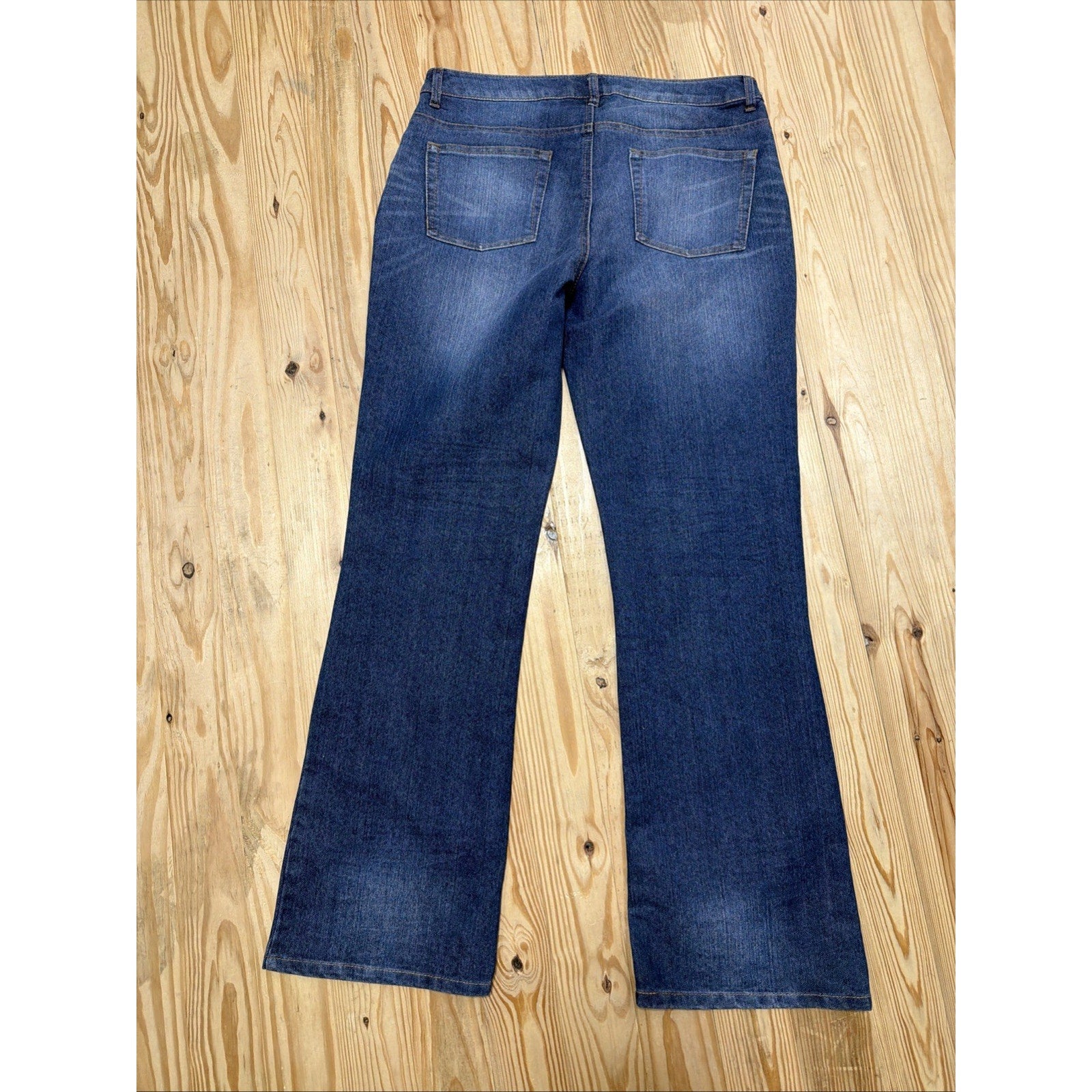 Metro Blues Women's 12 Blue Modern Bootcut Dark Wash Stretch Denim Jeans 33x31