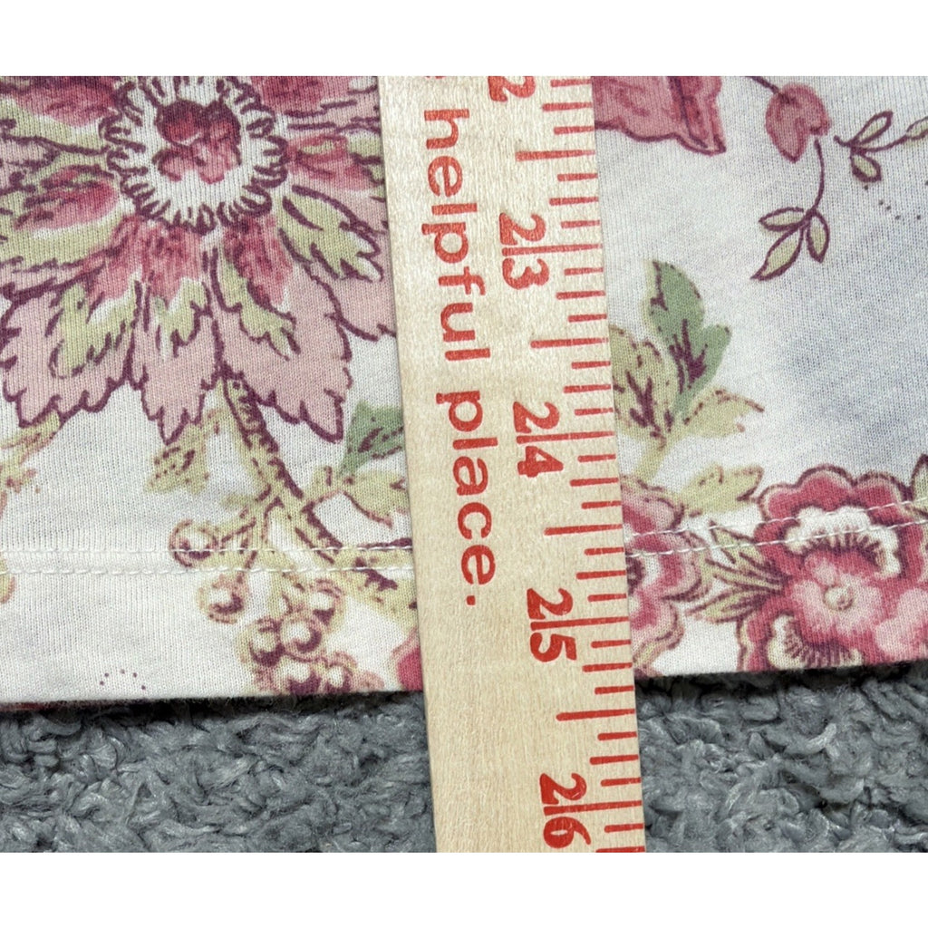 NWT Chaps Denim By Ralph Lauren Cream Paisley Ruffled Blouse Women's Large