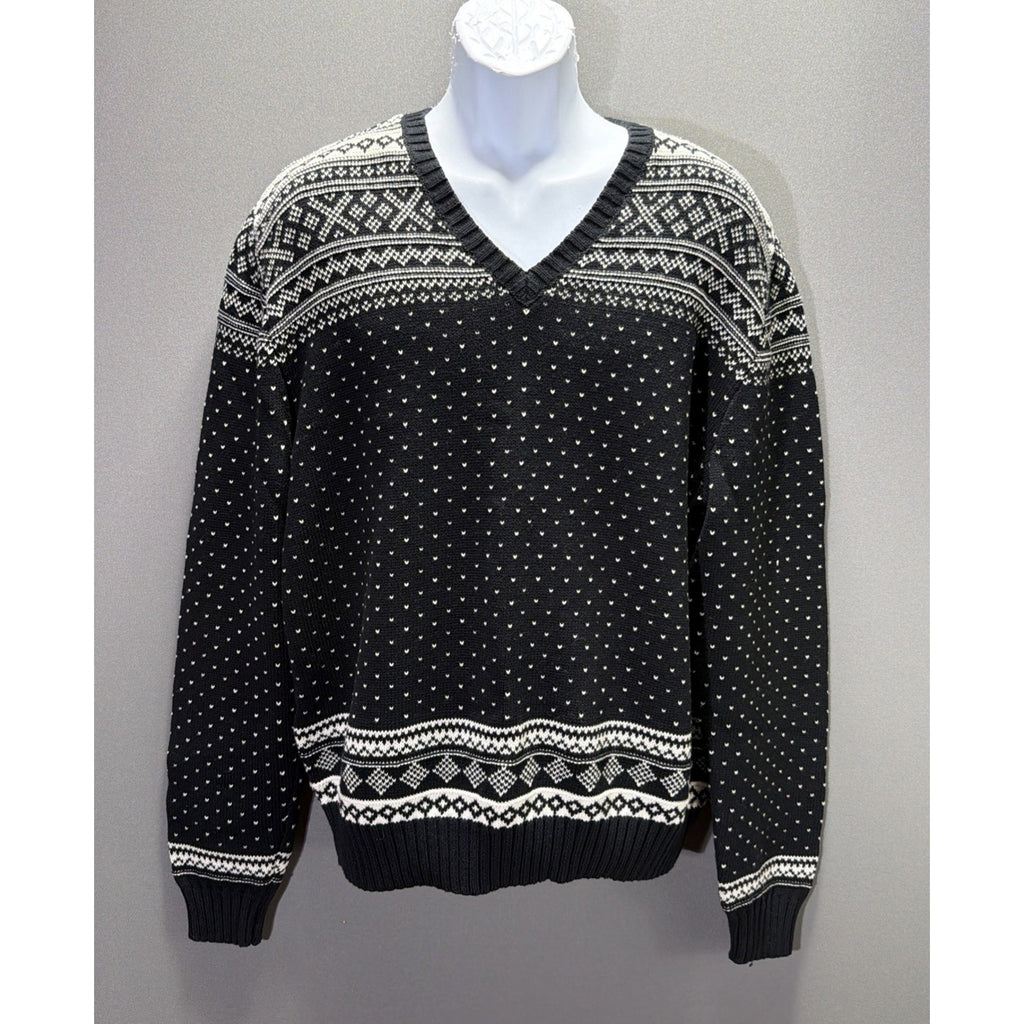 Vtg 90s Ralph Lauren American Living Ski Fair Isle Sweater Mens XL Black NWT