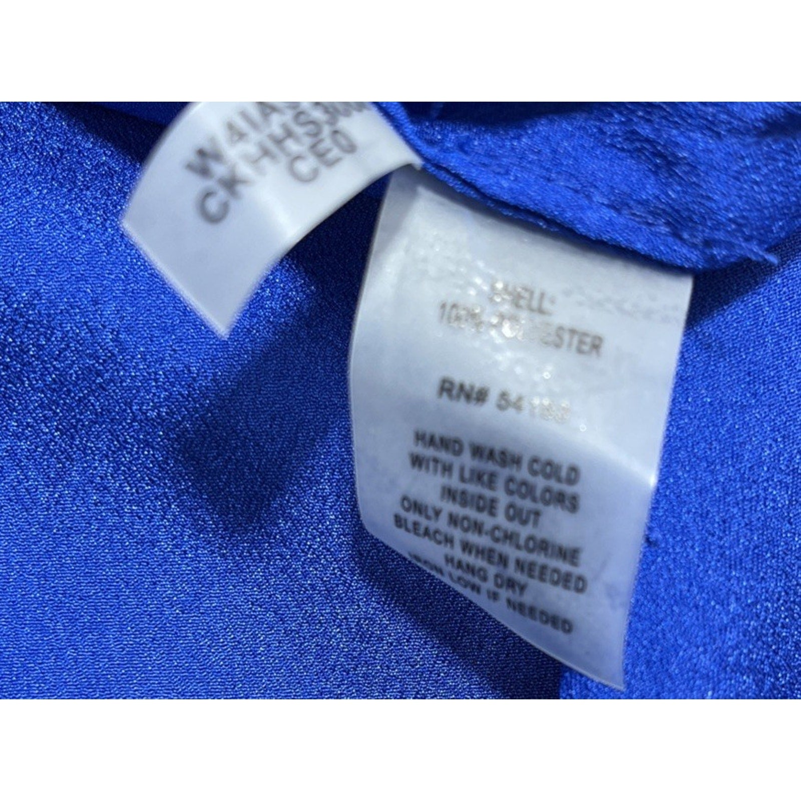 Calvin Klein 3X Women’s Blue & Black V-neck Top Blouse Roll Tab Long Sleeves