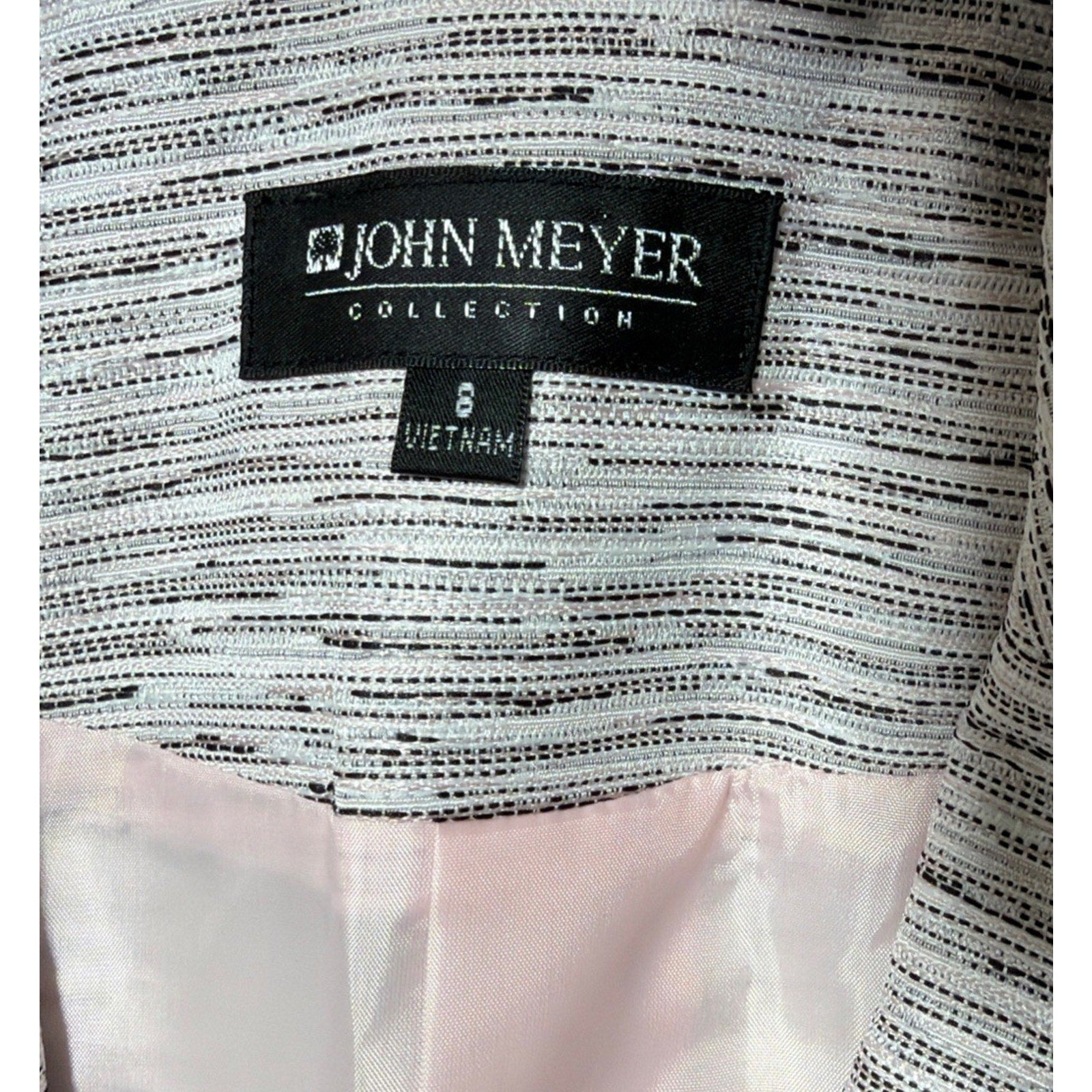 NWT JOHN MEYER TEXTURED LINED GRAY BLAZER JACKET SIZE 8 POCKETS