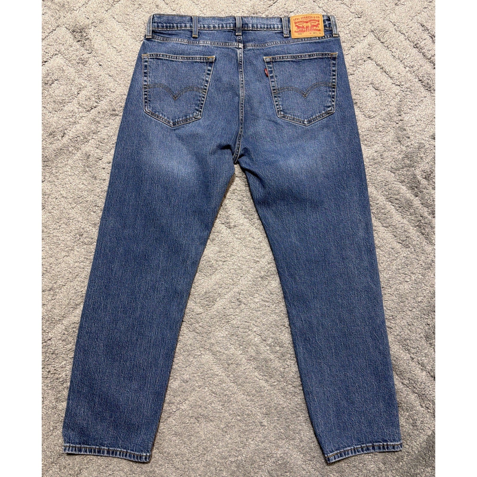 Levis Jeans Mens 38x30 Blue 505 Straight American Workwear Medium Denim