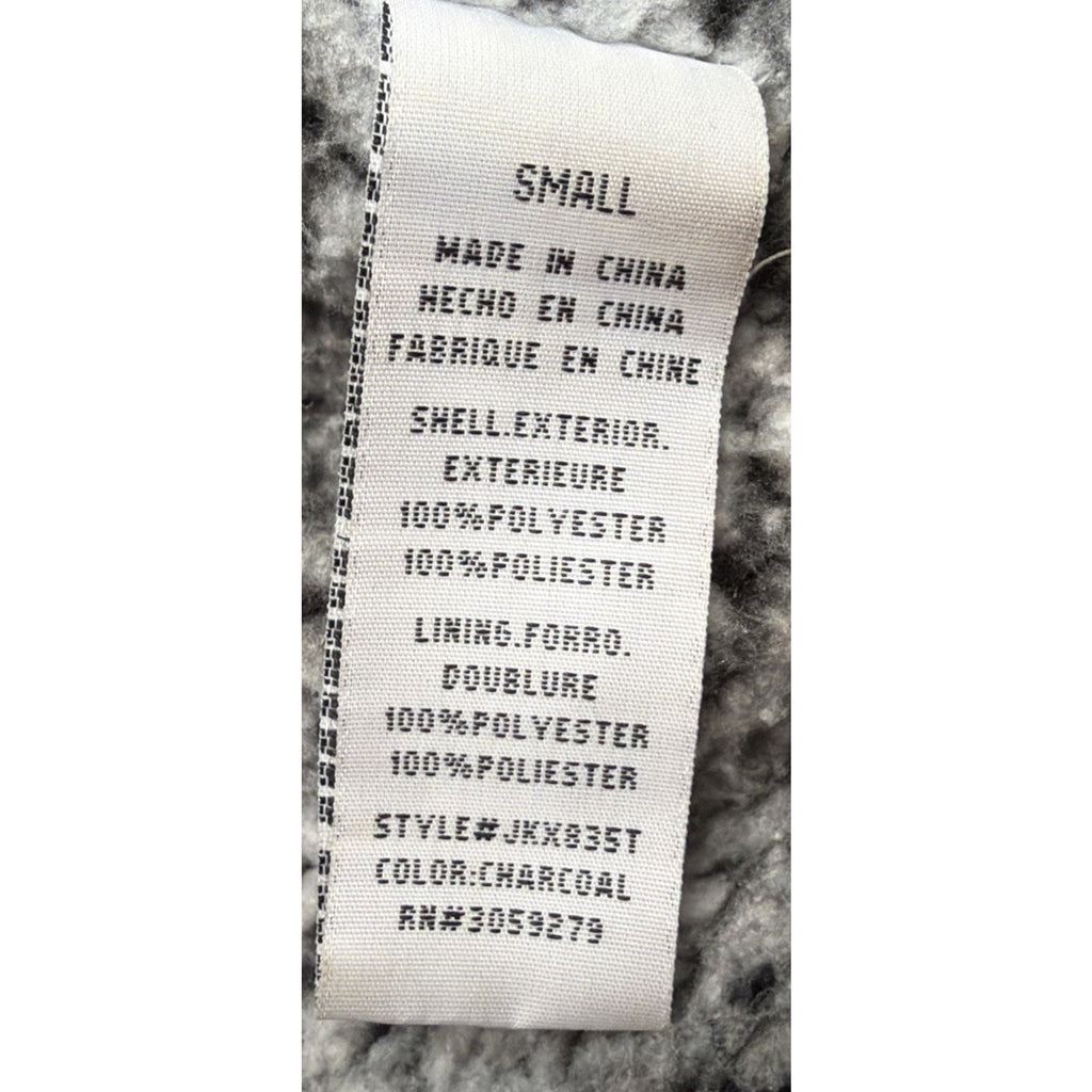 Thread and Supply Teaddy Bear Faux Fur Sherpa Vest Full Zip Gray Size Small
