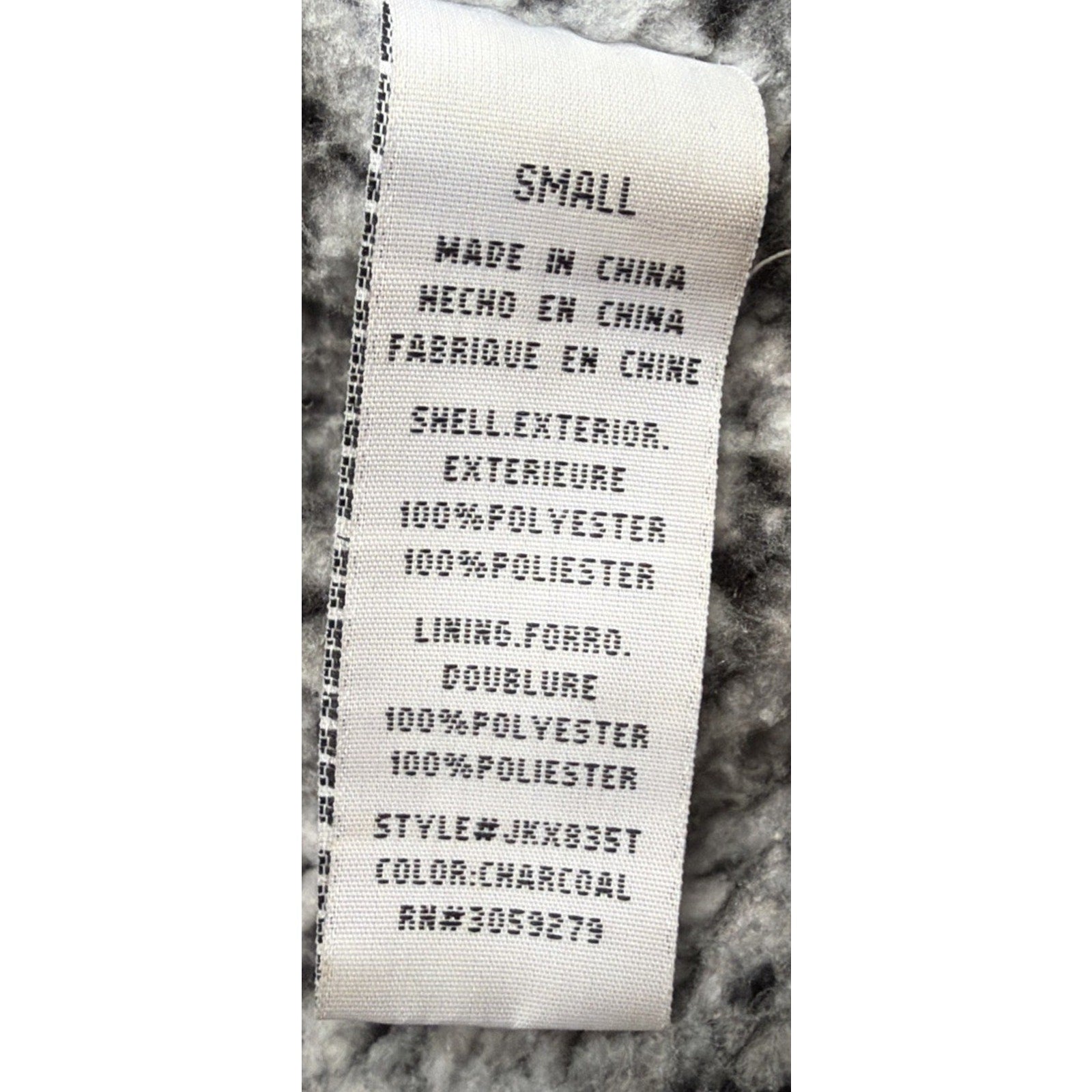 Thread and Supply Teaddy Bear Faux Fur Sherpa Vest Full Zip Gray Size Small