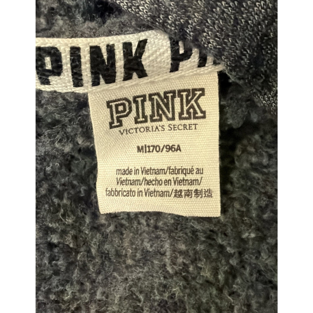 Victoria’s Secret PINK Snap Sleeve Full Zip Soft Fleece Hoodie Medium