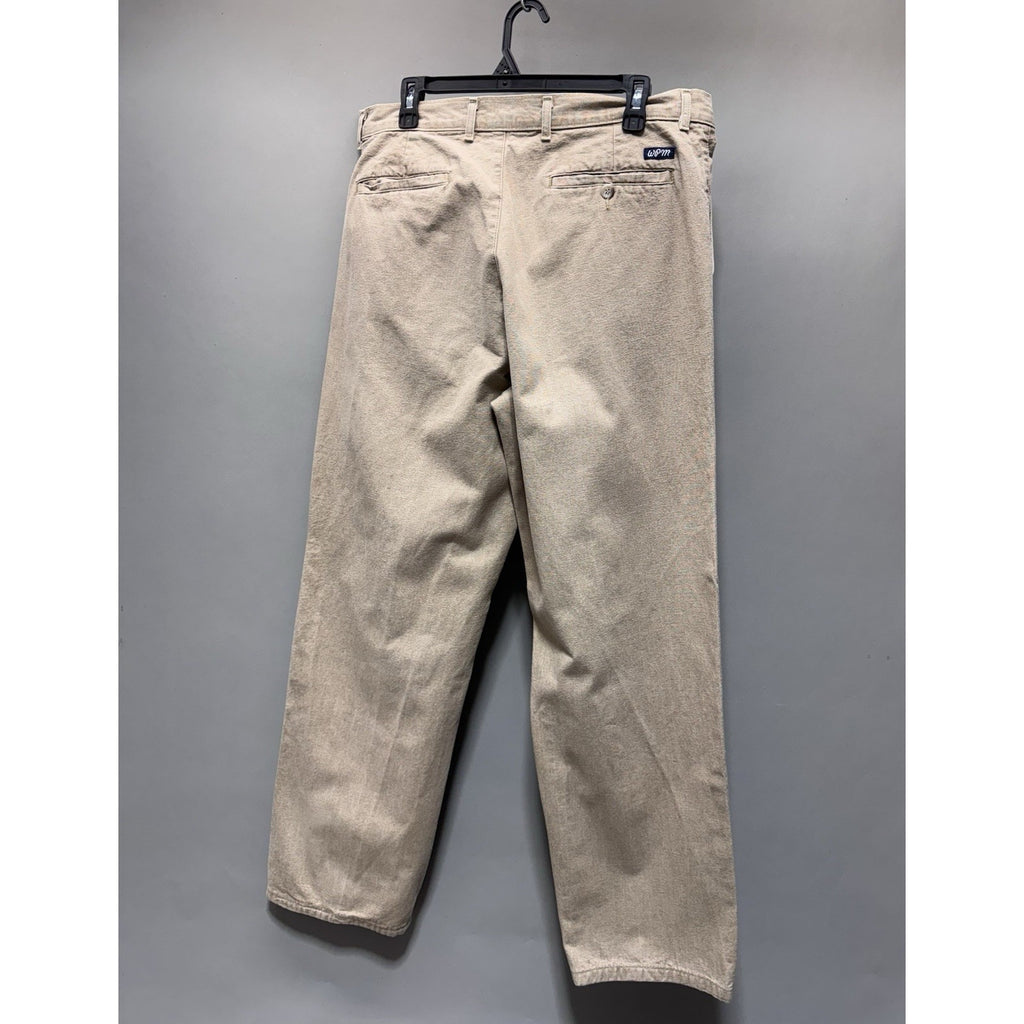 Vintage WPM Men’s Pleated Pants 38x30 Beige Tan Tapered Casual Trousers USA Made