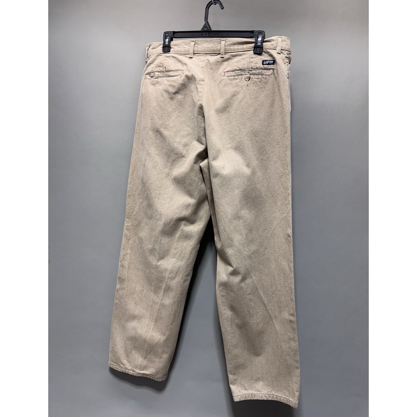 Vintage WPM Men’s Pleated Pants 38x30 Beige Tan Tapered Casual Trousers USA Made
