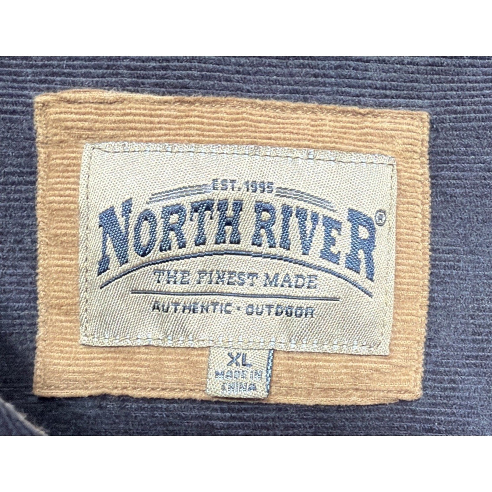 North River Outfitters Men's Brown Solid Corduroy Button Up Long Sleeve Shirt XL